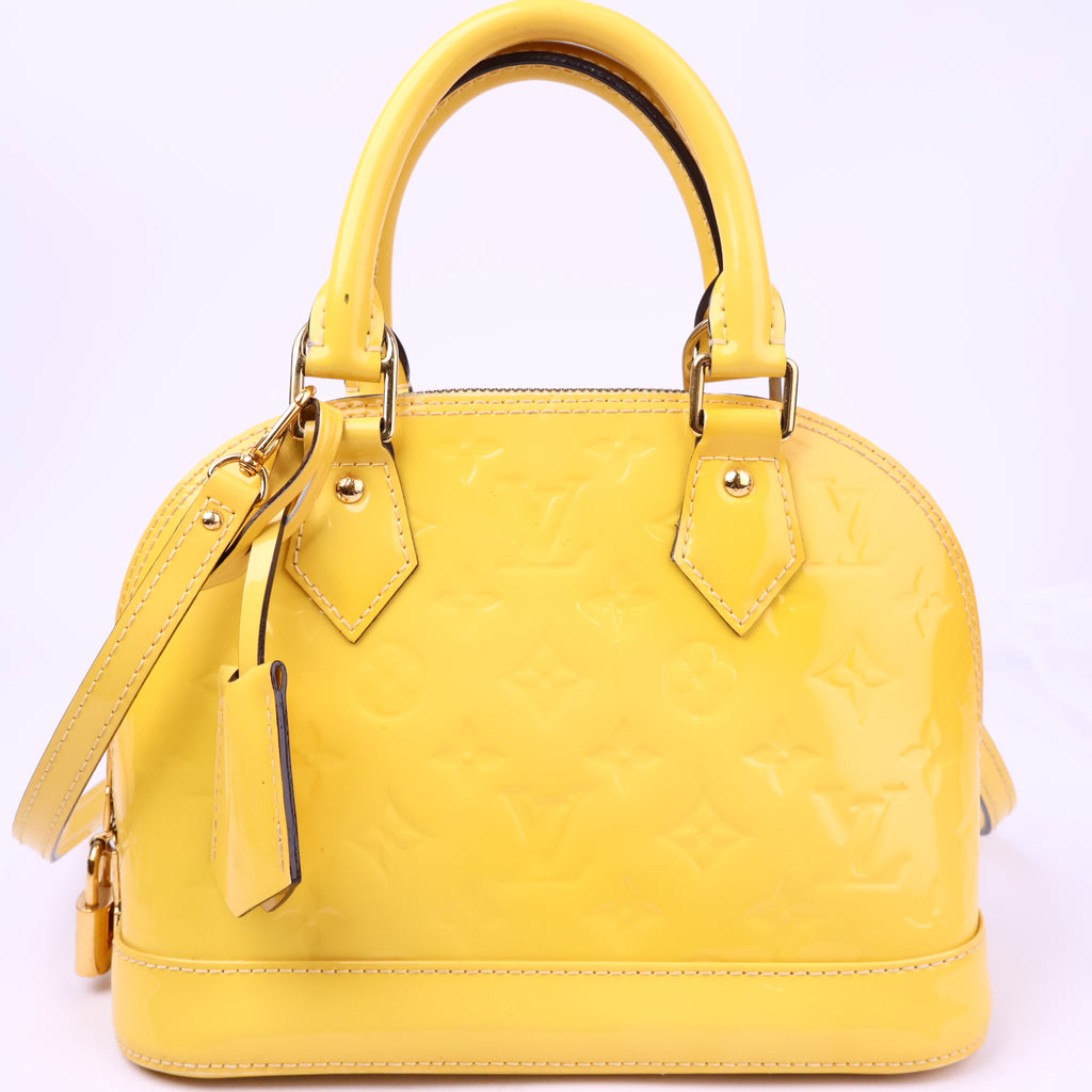Louis Vuitton Jaune Passion Monogram Vernis Alma BB Top Handle Bag J3236 | Pre-Owned Like New Yellow Monogram, Vernis Vernis leather