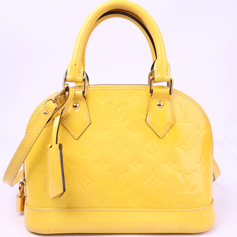Louis Vuitton Jaune Passion Monogram Vernis Alma BB Top Handle Bag J3236 | Pre-Owned Like New Yellow Monogram, Vernis Vernis leather