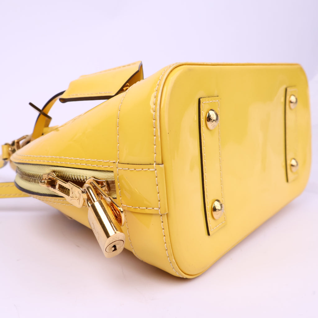 Louis Vuitton Jaune Passion Monogram Vernis Alma BB Top Handle Bag J3236 | Pre-Owned Like New Yellow Monogram, Vernis Vernis leather