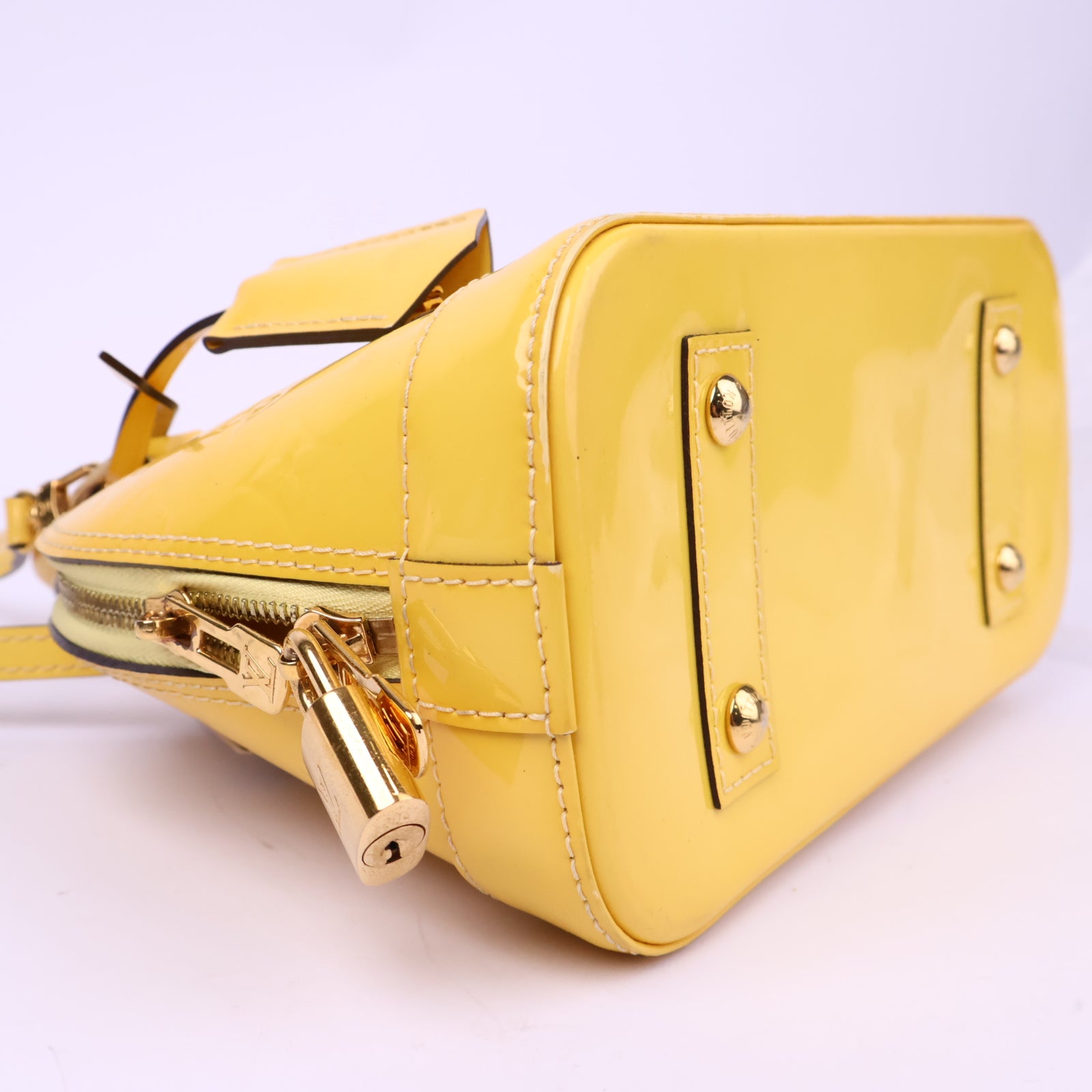 Louis Vuitton Jaune Passion Monogram Vernis Alma BB Top Handle Bag J3236 | Pre-Owned Like New Yellow Monogram, Vernis Vernis leather