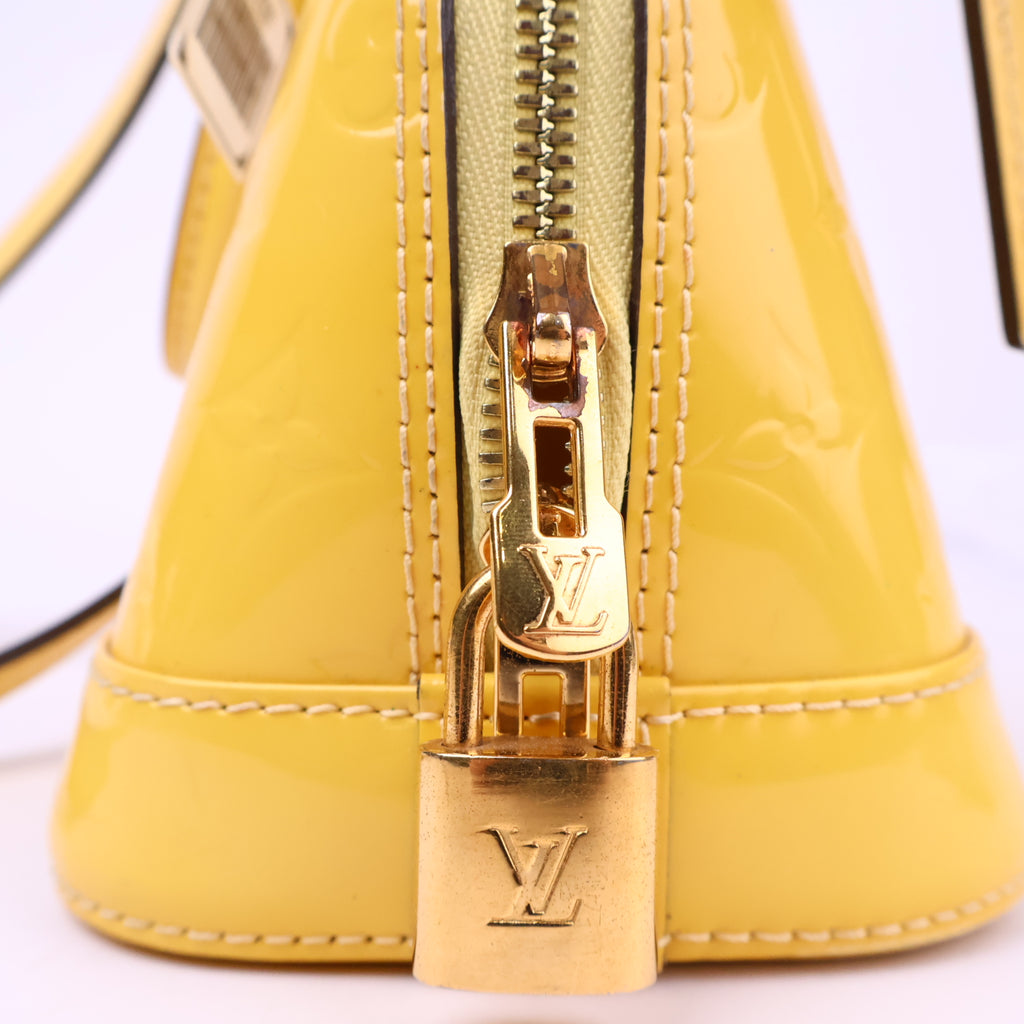 Louis Vuitton Jaune Passion Monogram Vernis Alma BB Top Handle Bag J3236 | Pre-Owned Like New Yellow Monogram, Vernis Vernis leather