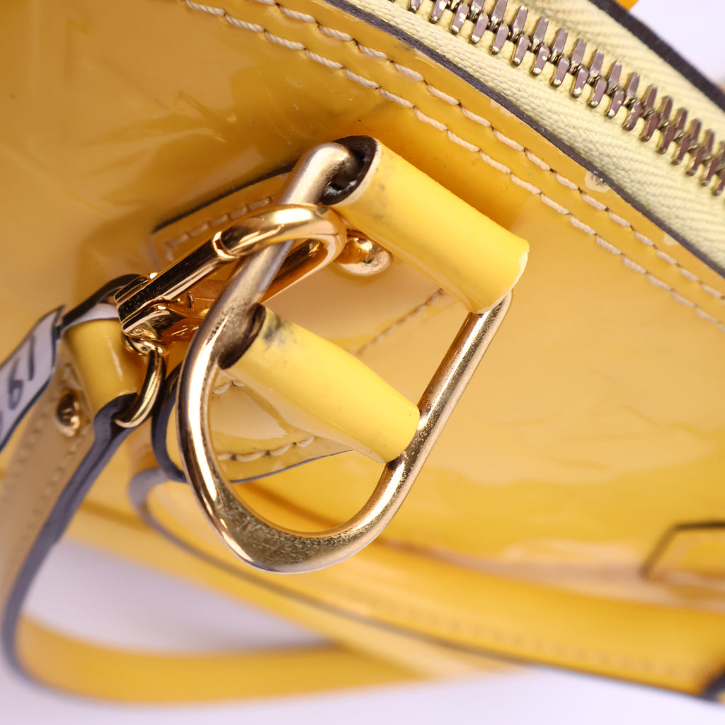 Louis Vuitton Jaune Passion Monogram Vernis Alma BB Top Handle Bag J3236 | Pre-Owned Like New Yellow Monogram, Vernis Vernis leather