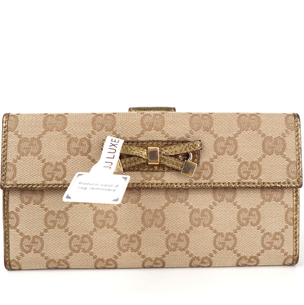 C2336 Gucci Wallet Princy GG-pattern Wallet | Pre-Owned Excellent Brown GG Monogram Leather