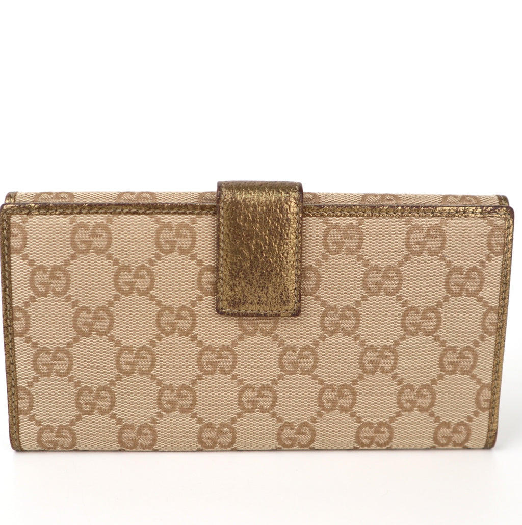 C2336 Gucci Wallet Princy GG-pattern Wallet | Pre-Owned Excellent Brown GG Monogram Leather