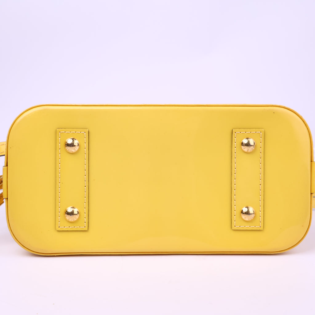Louis Vuitton Jaune Passion Monogram Vernis Alma BB Top Handle Bag J3236 | Pre-Owned Like New Yellow Monogram, Vernis Vernis leather