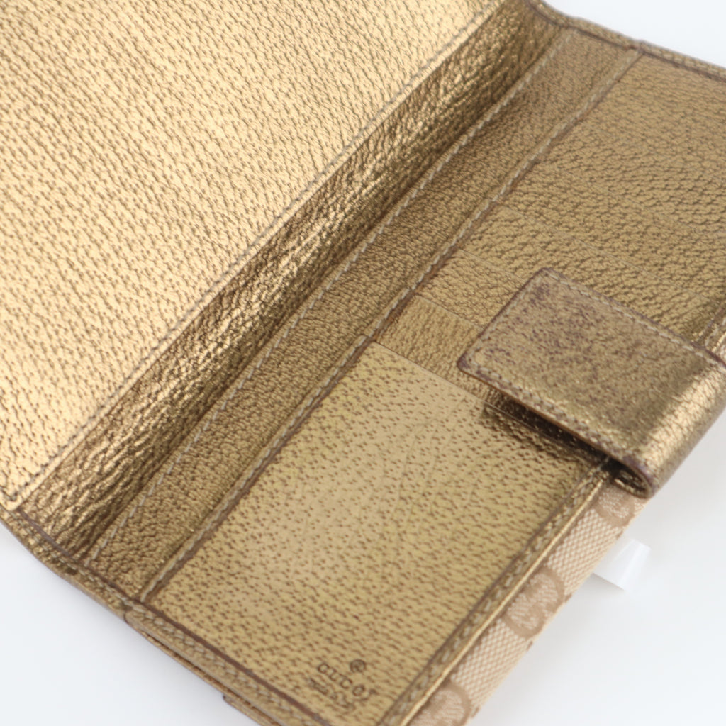 C2336 Gucci Wallet Princy GG-pattern Wallet | Pre-Owned Excellent Brown GG Monogram Leather