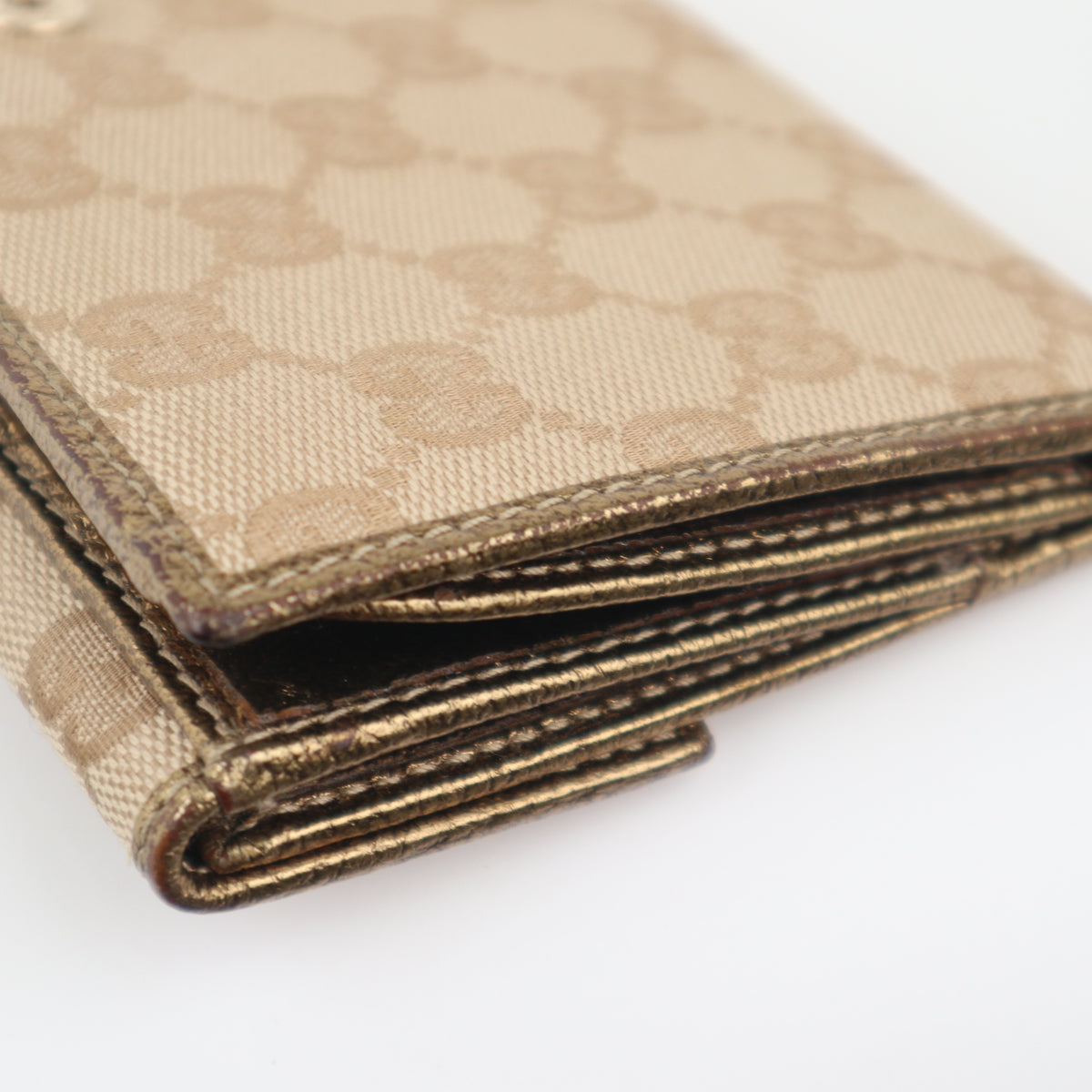 C2336 Gucci Wallet Princy GG-pattern Wallet | Pre-Owned Excellent Brown GG Monogram Leather