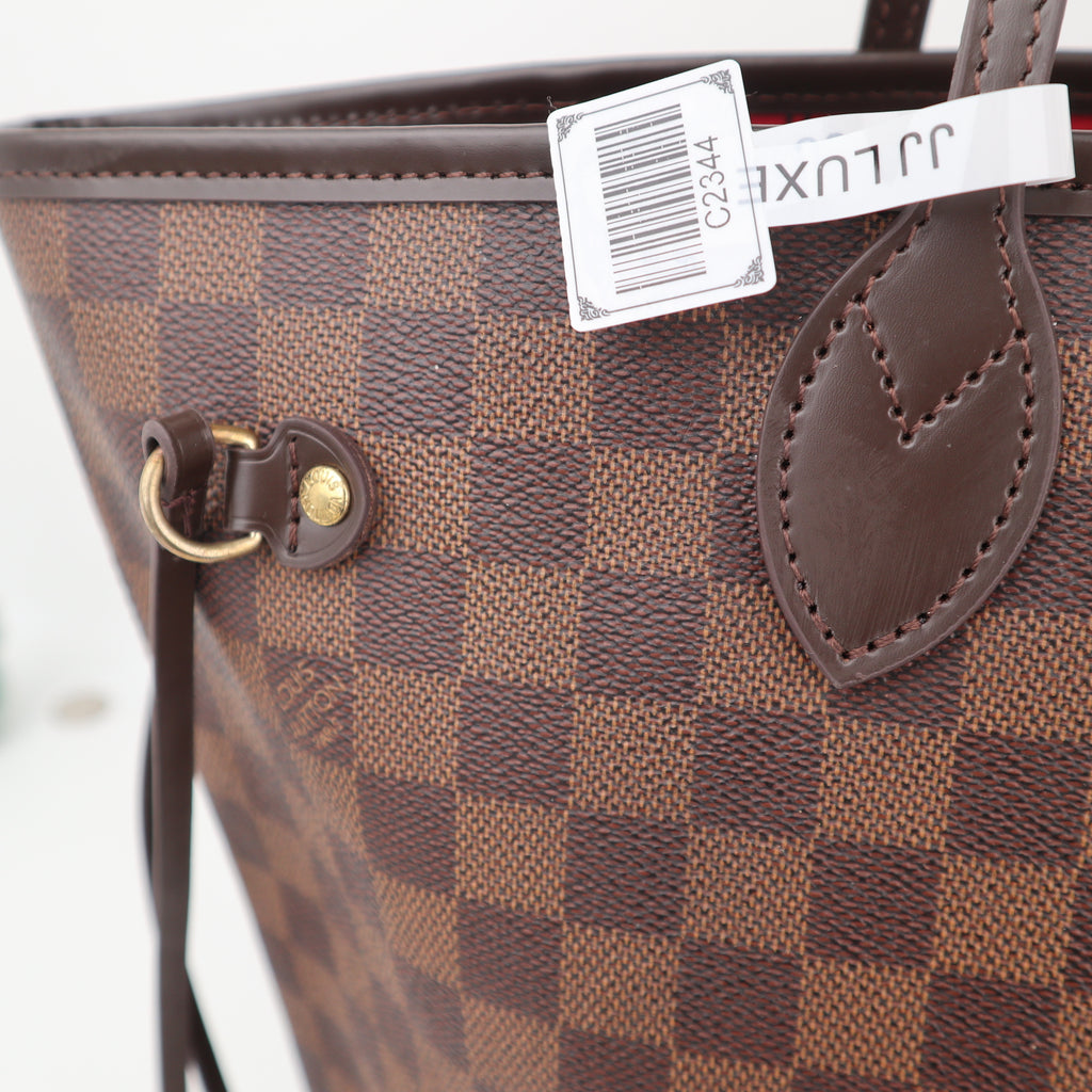 C2344R Louis Vuitton Shoulder Bag Damier Ebene Neverfull MM | Pre-Owned Excellent Brown Damier Ebene Canvas