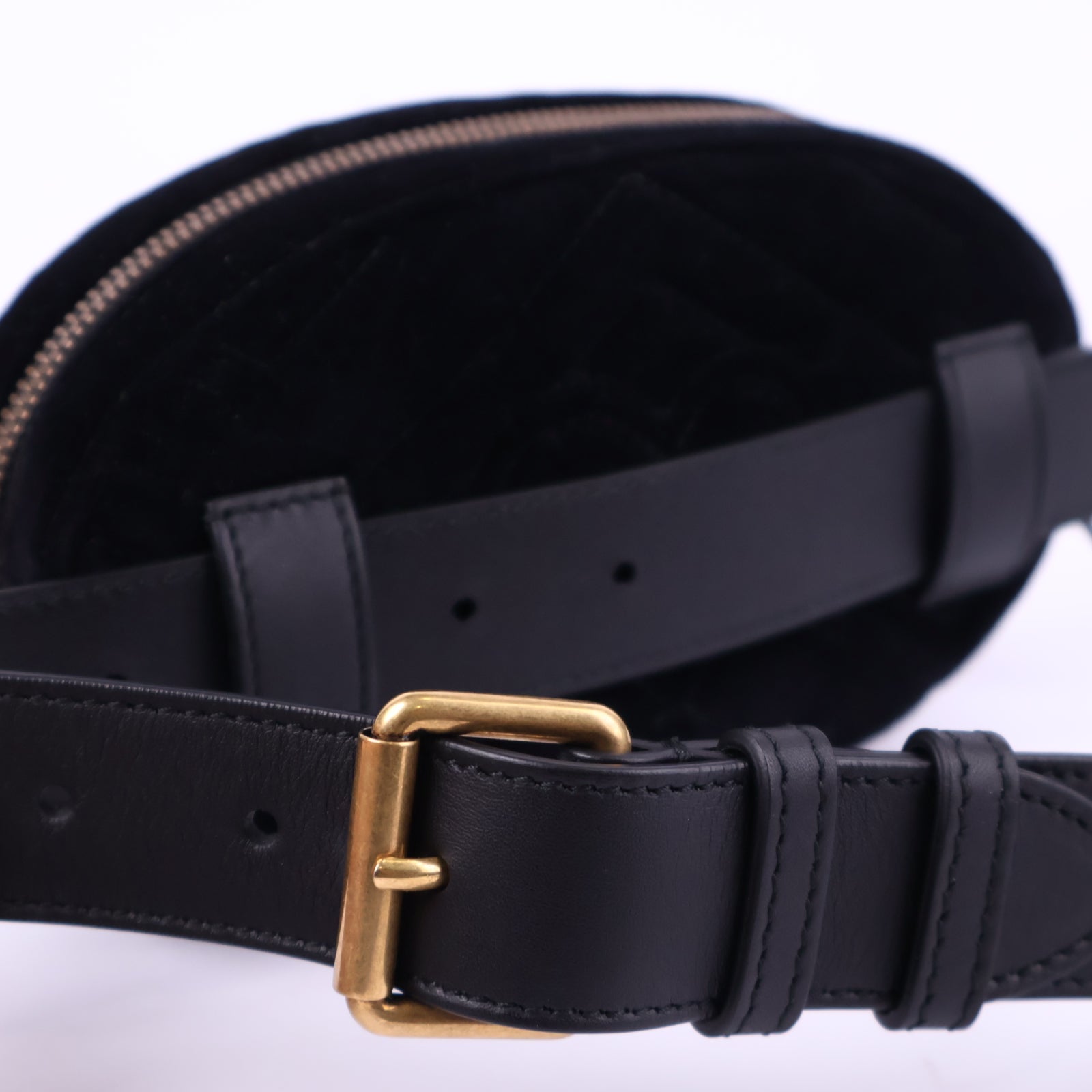 Gucci GG Marmont Velvet Belt Bag Belt Bag J3144 | Pre-Owned Like New Black GG, Marmont Velvet