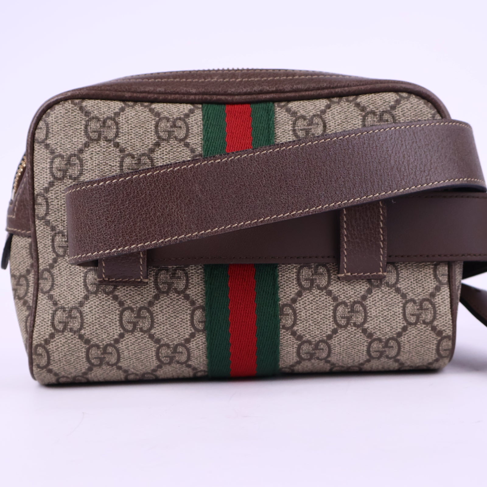 Gucci Ophidia GG Supreme Belt Bag Belt Bag J3142 | Pre-Owned Like New Brown GG Supreme Canvas