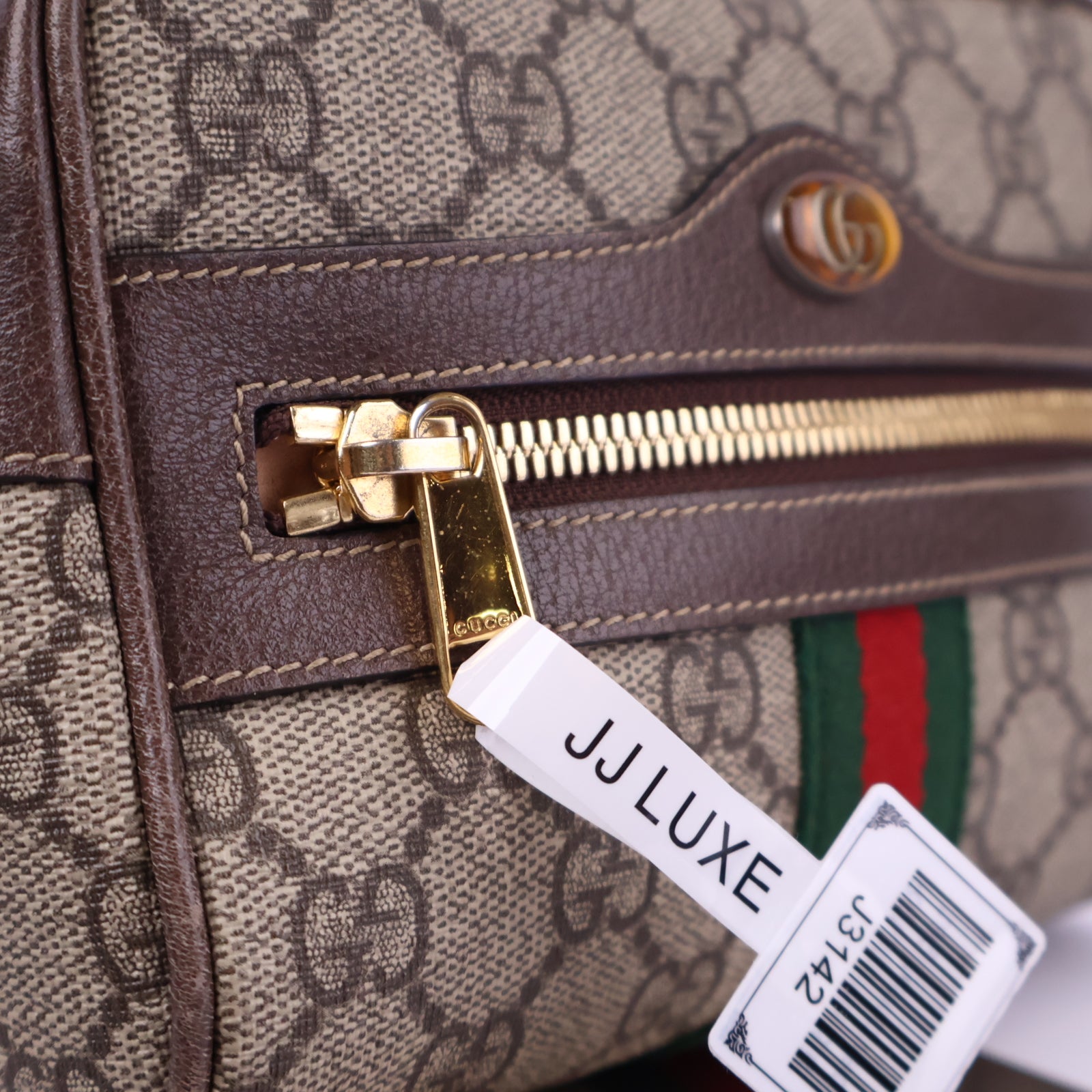 Gucci Ophidia GG Supreme Belt Bag Belt Bag J3142 | Pre-Owned Like New Brown GG Supreme Canvas