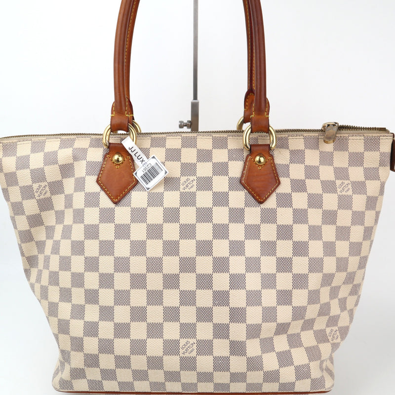 C2351 Louis Vuitton Shoulder Bag Damier Azur Saleya MM Bag | Pre-Owned Very Good White / Blue Damier Azur Canvas