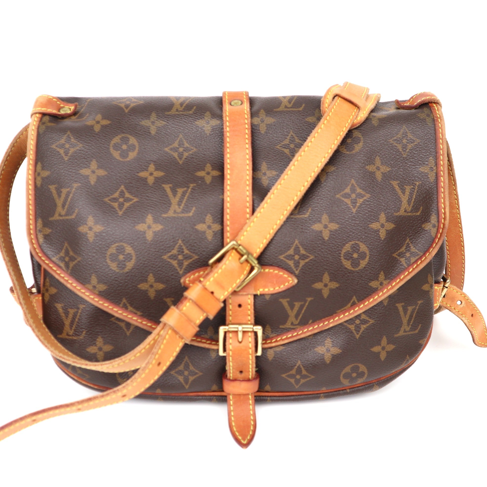 C2060 Louis Vuitton Monogram Saumur 30 Shoulder Bag Brown-Pre Owned