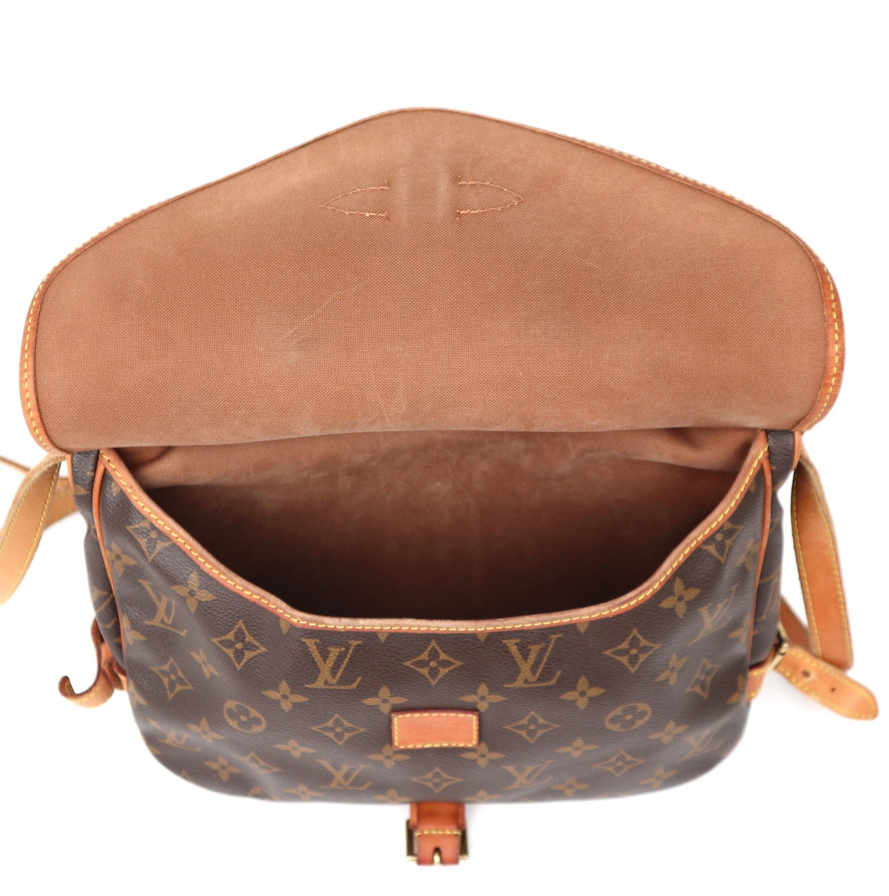 C2060 Louis Vuitton Monogram Saumur 30 Shoulder Bag Brown-Pre Owned