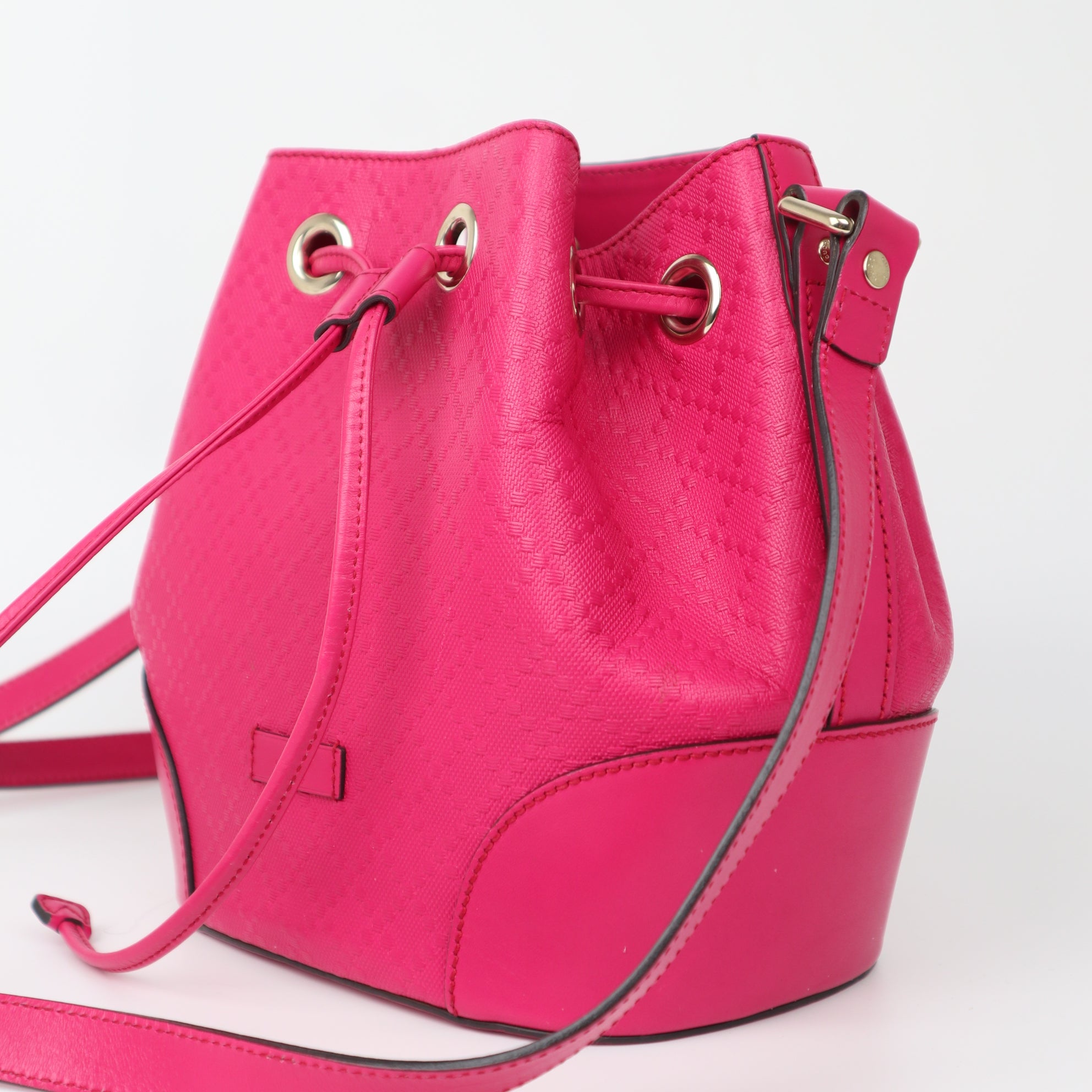 C2069 Gucci  Diamante Leather Bright Pink-Pre-Owned