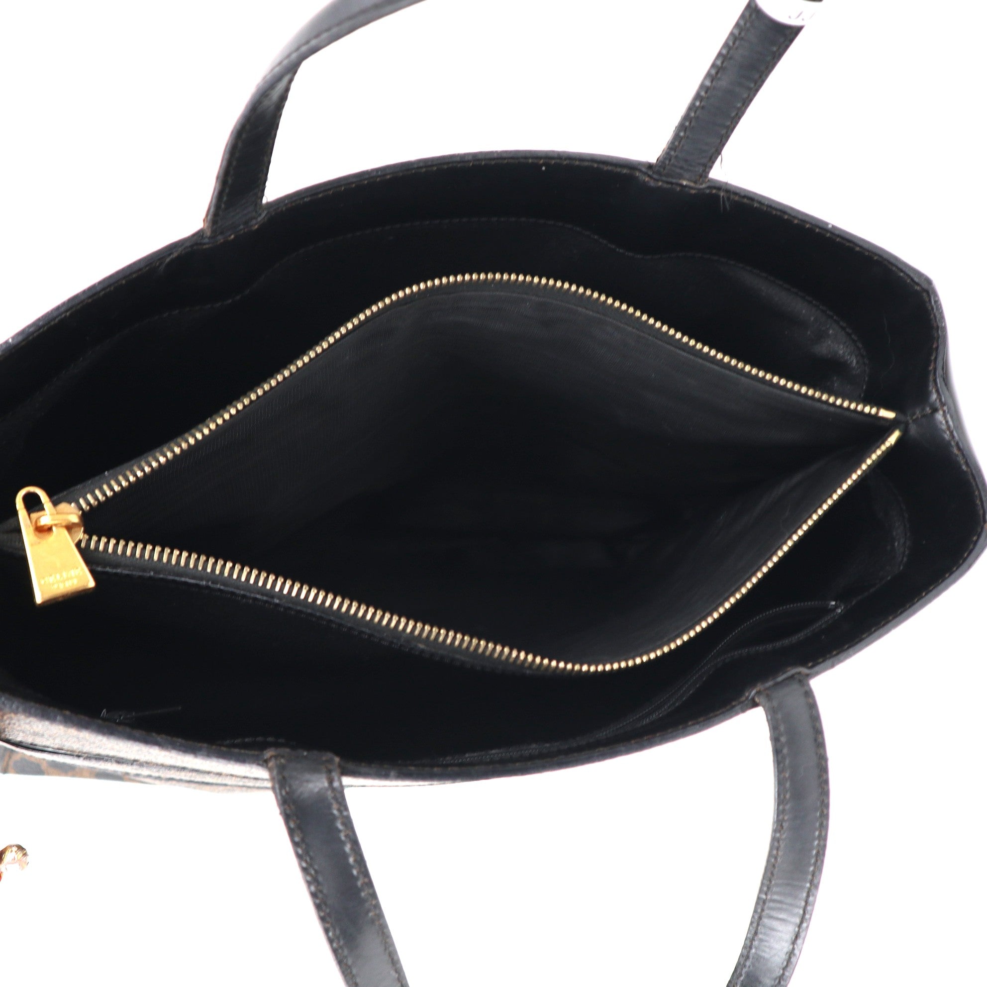 C2067 CELINE Macadam Tote Bag PVC Leather Black Brown-Pre Owend
