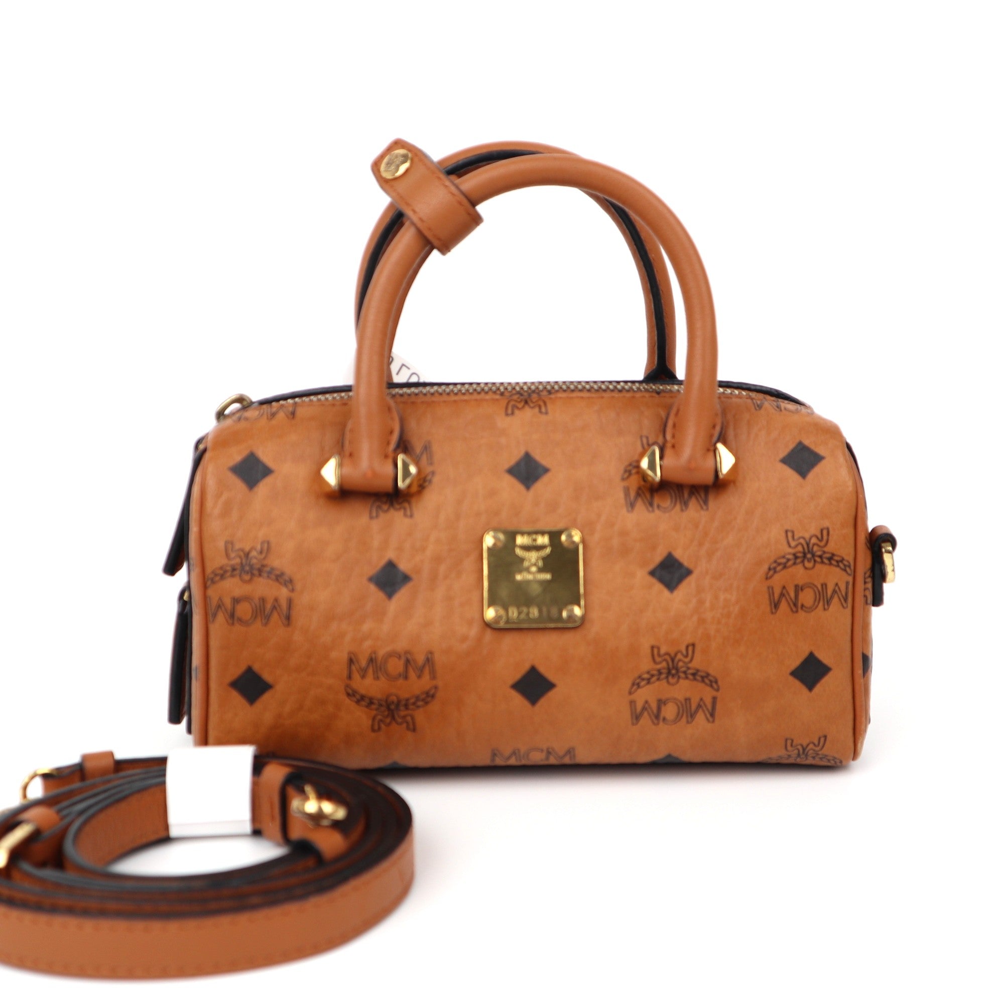 C2061 MCM Mini Ella Boston Top Handle Bag-Pre Owned