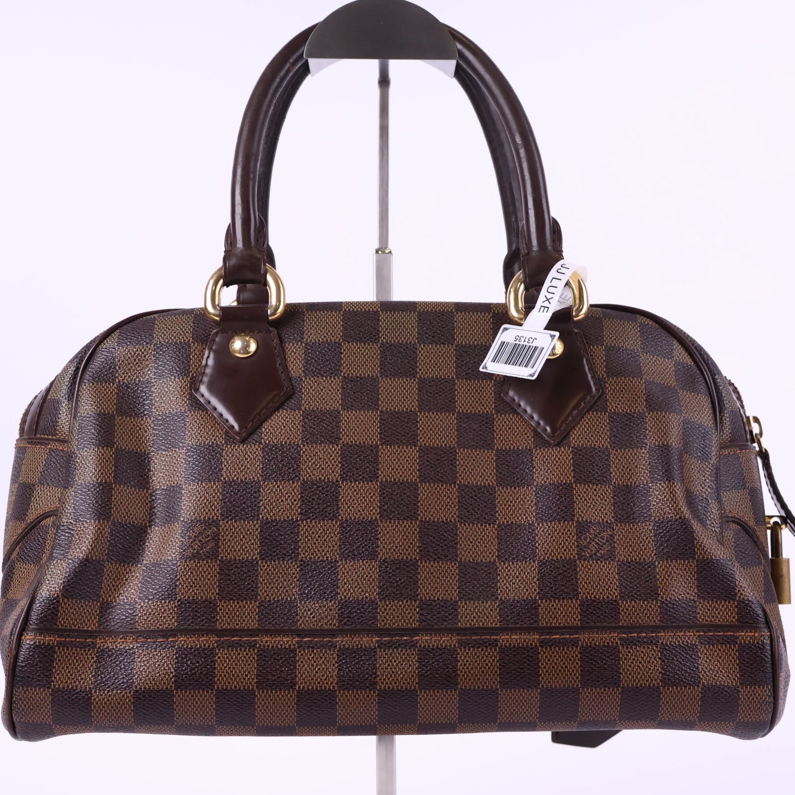 Louis Vuitton Duomo Bag Damier Ebene Top Handle Bag J3135 | Pre-Owned Excellent Brown Damier Ebene Canvas