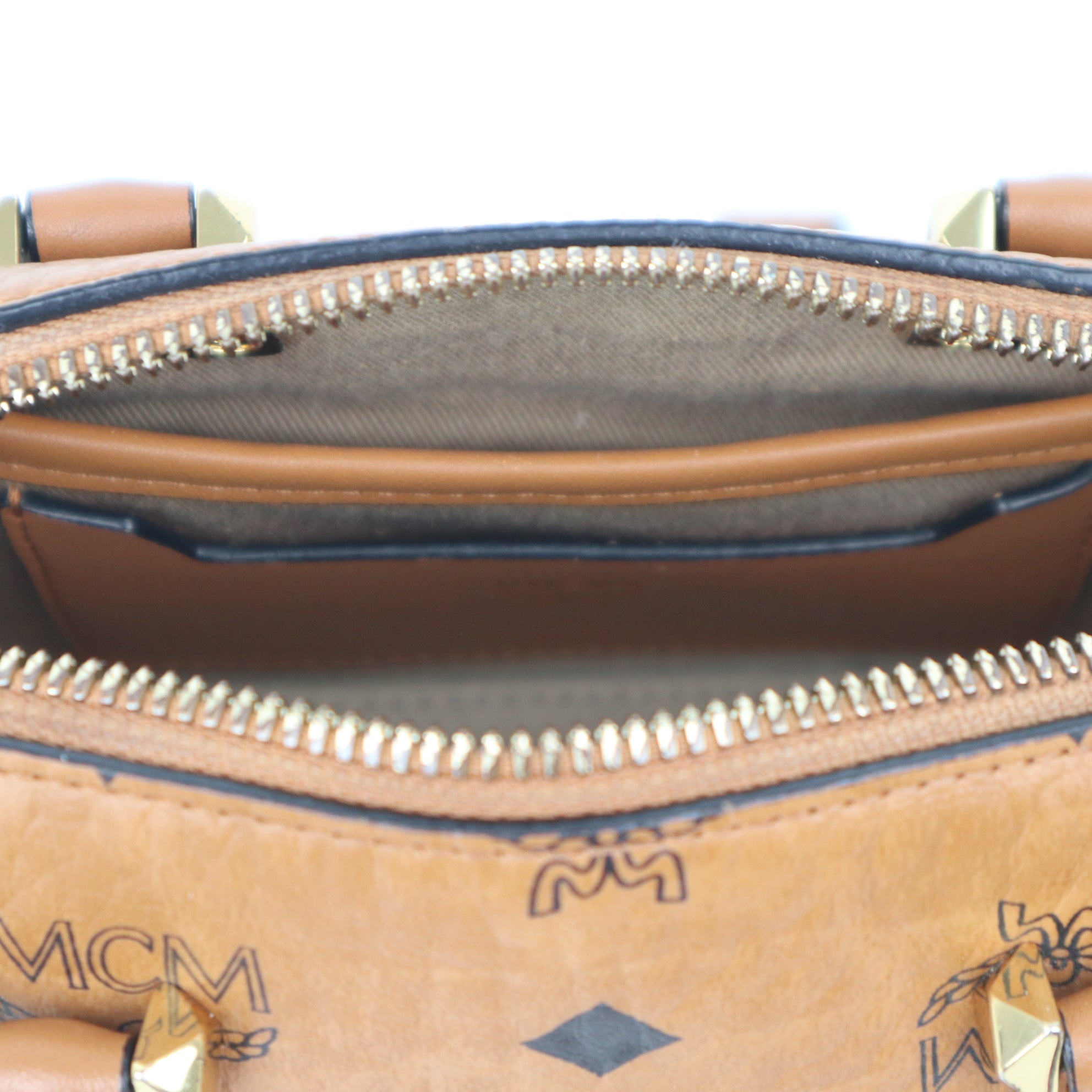 C2061 MCM Mini Ella Boston Top Handle Bag-Pre Owned