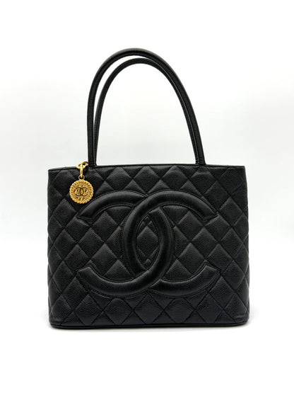 Chanel Médaillon Leather Tote Black Leather