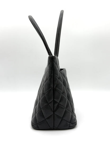 Chanel Médaillon Leather Tote Black Leather
