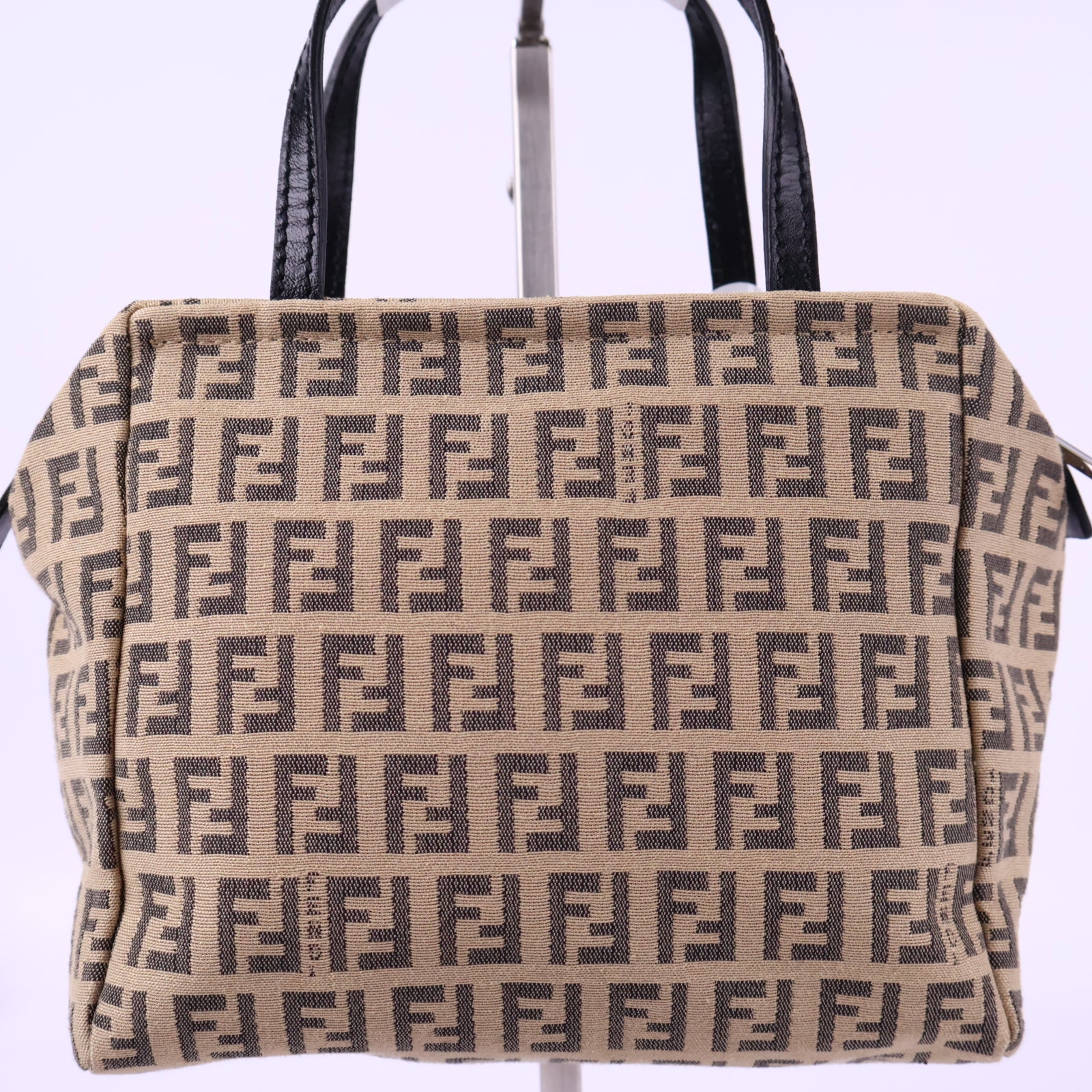 Fendi Mini Zucchino Canvas Handle Bag Mini Bag J3112 | Pre-Owned Like New Brown Zucchino Canvas