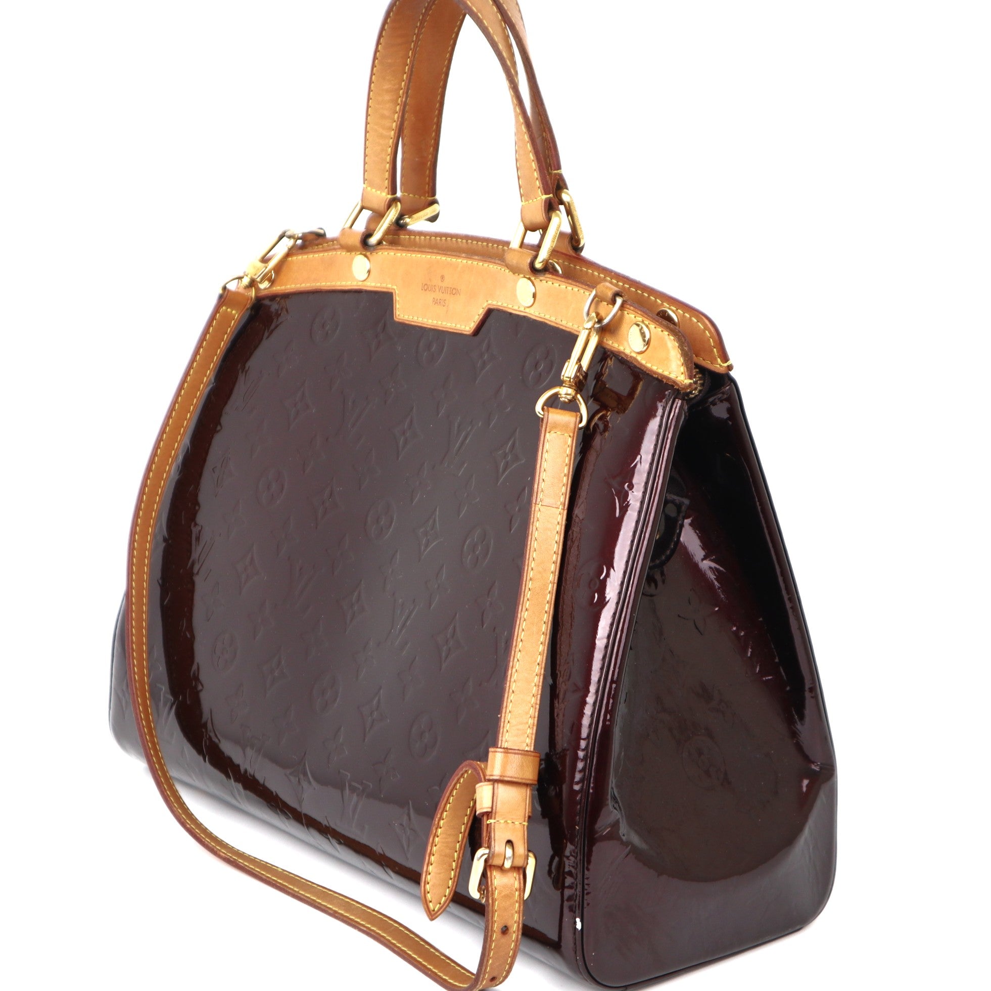 C2056 Louis Vuitton Amarante Monogram Vernis Brea GM Bag-Pre Owned