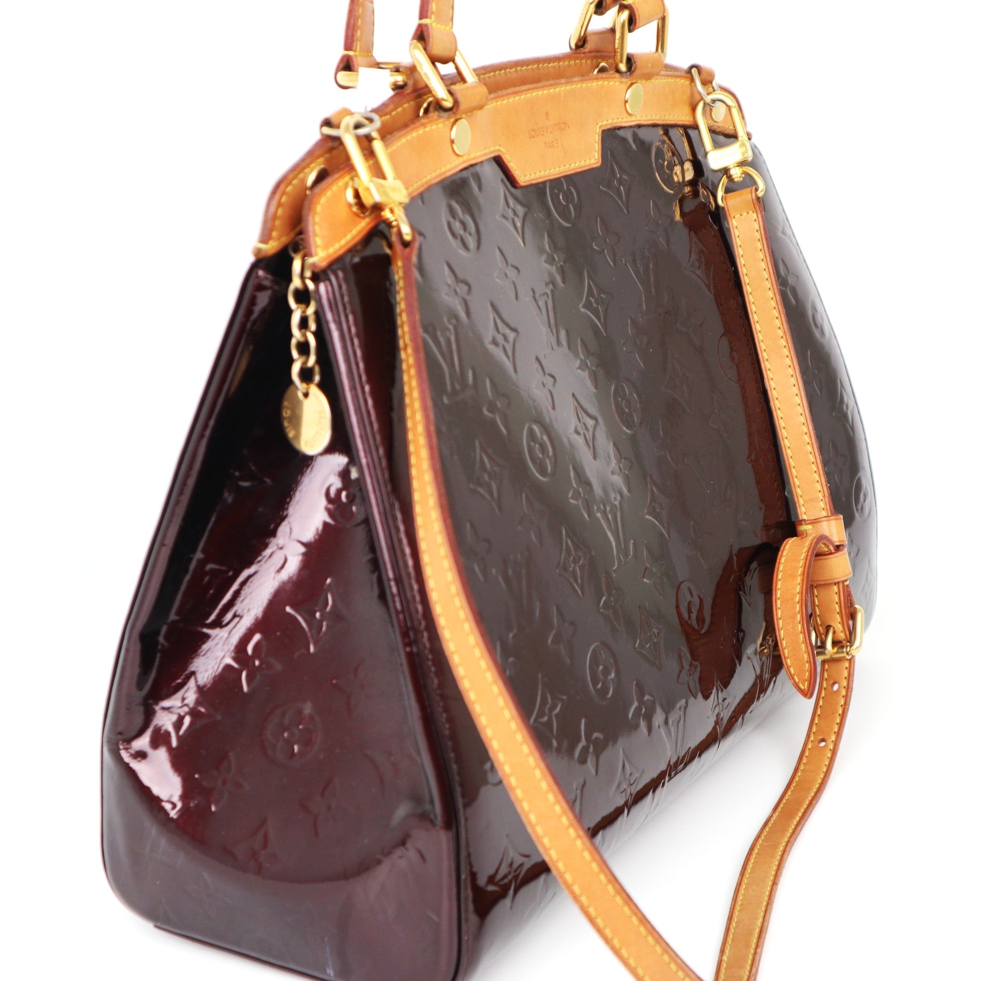 C2056 Louis Vuitton Amarante Monogram Vernis Brea GM Bag-Pre Owned