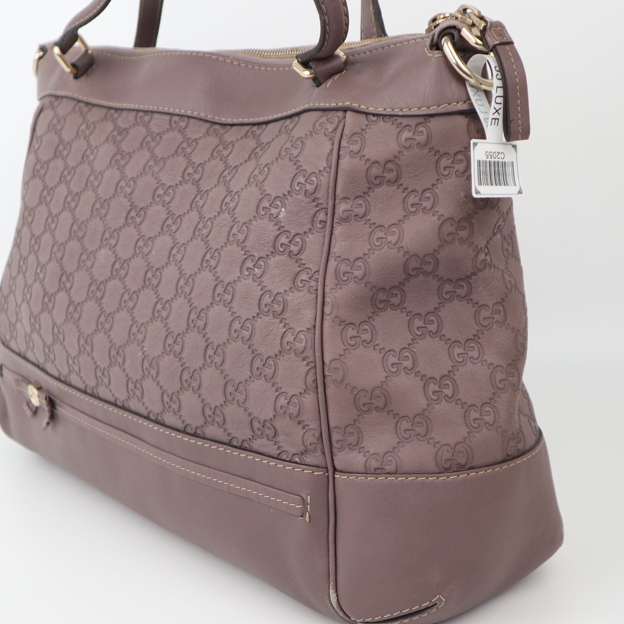 C2055 GUCCI GG Canvas Guccissima Hand Bag-Pre Owned