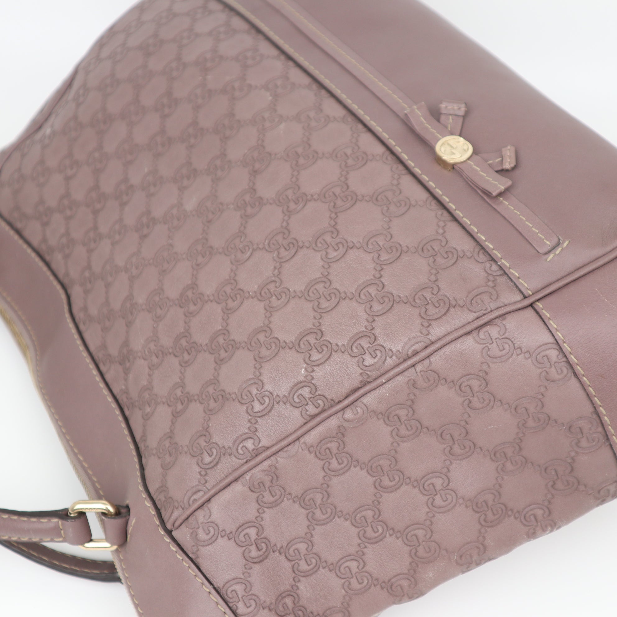 C2055 GUCCI GG Canvas Guccissima Hand Bag-Pre Owned