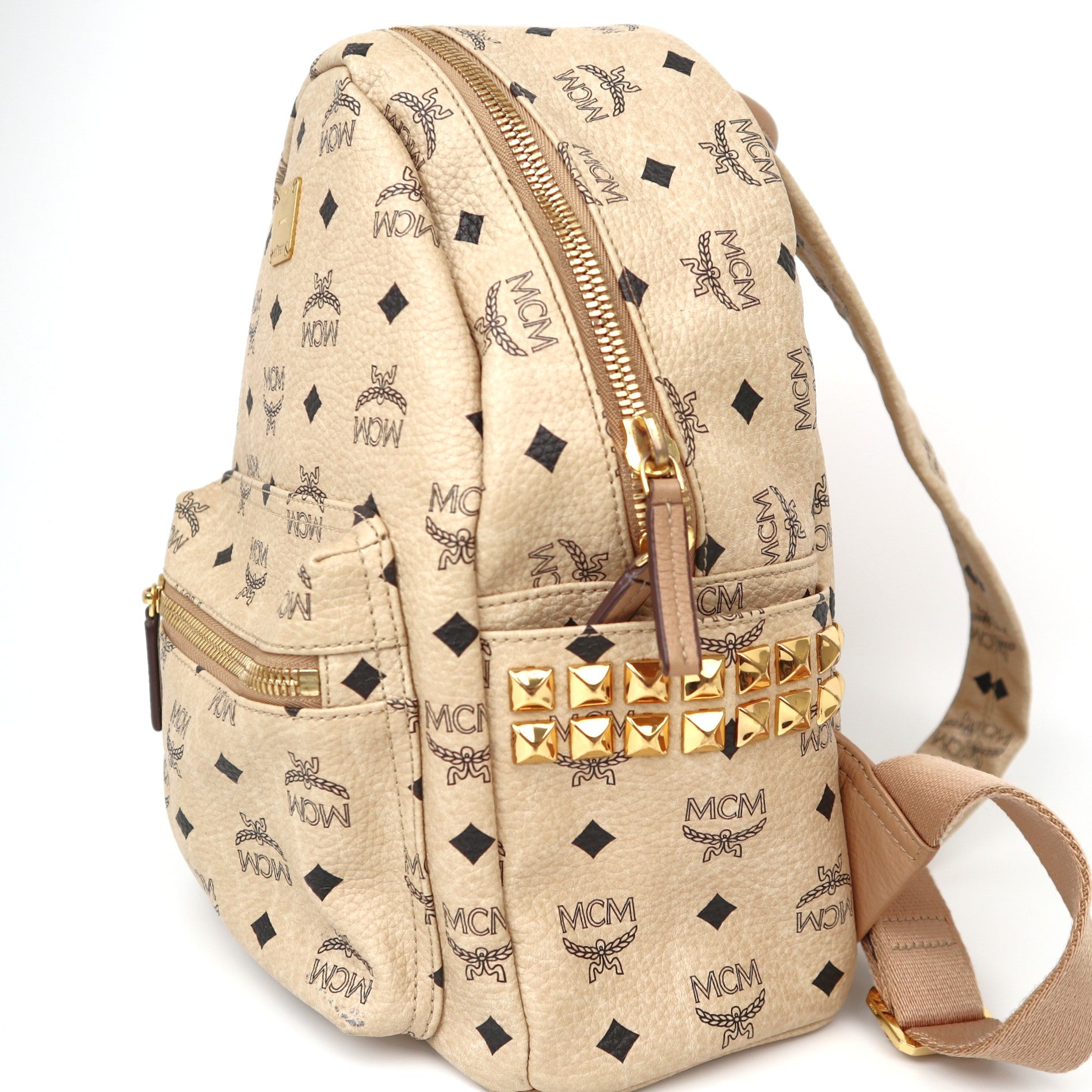 C2047 MCM Stark Side Studs Backpack-Pre Owned