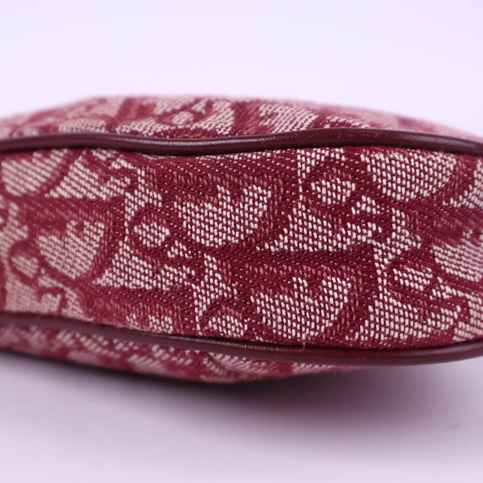 Dior Burgundy Monogram Cloth Saddle Handbag Shoulder Bag J3113 | Pre-Owned Like New Burgundy Monogram Canvas