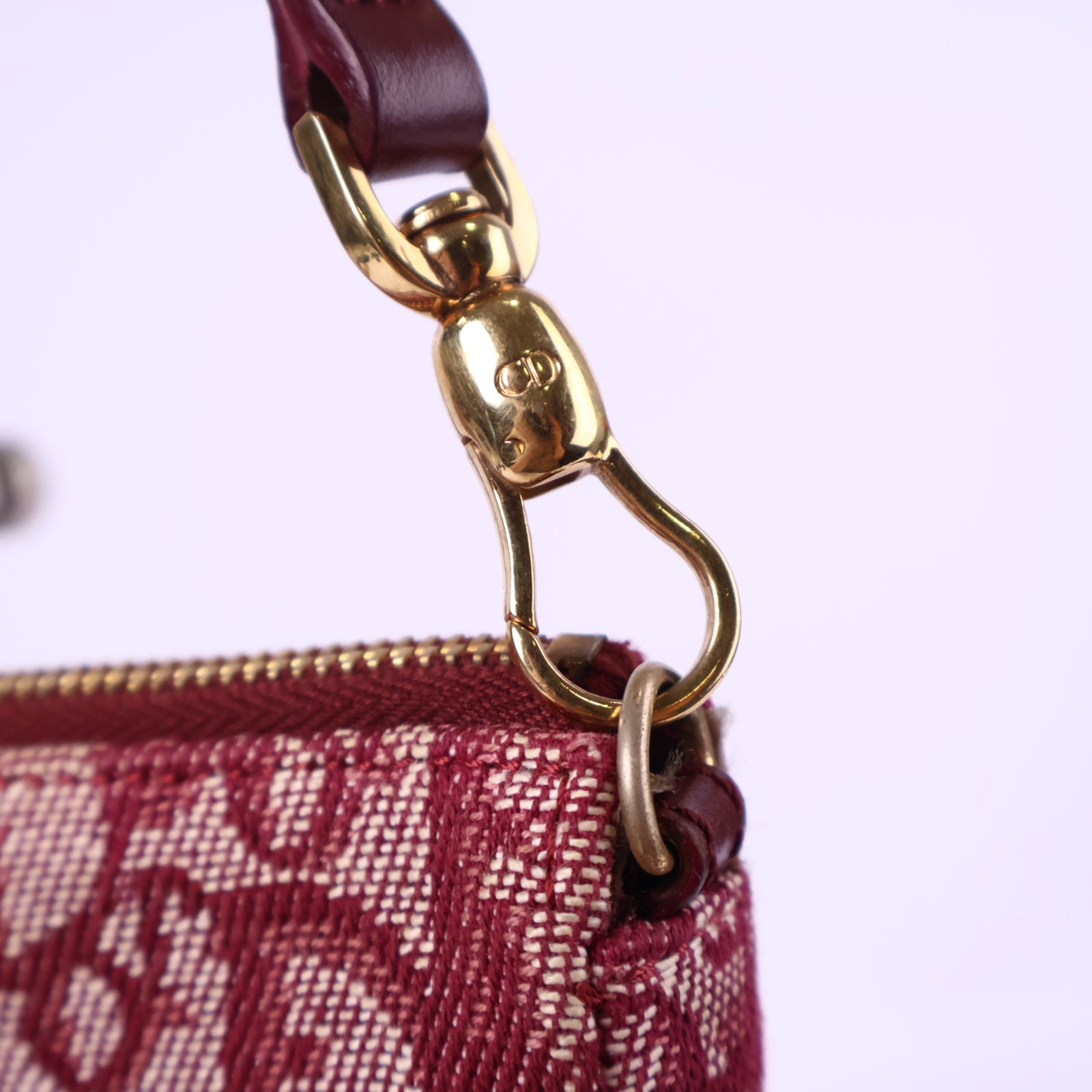 Dior Burgundy Monogram Cloth Saddle Handbag Shoulder Bag J3113 | Pre-Owned Like New Burgundy Monogram Canvas