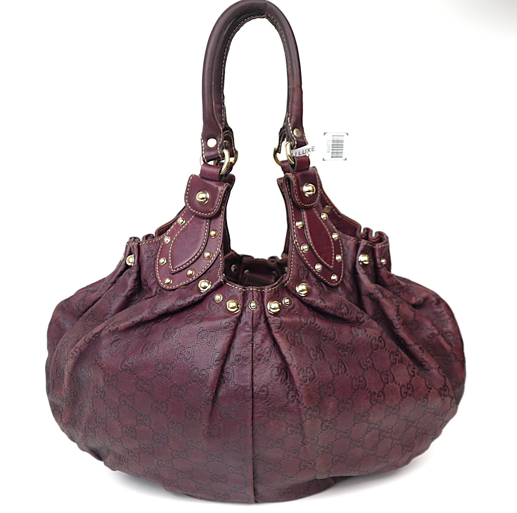 C2058 Gucci Violet GG Guccissima Studded Pelham Bag-Pre Owned
