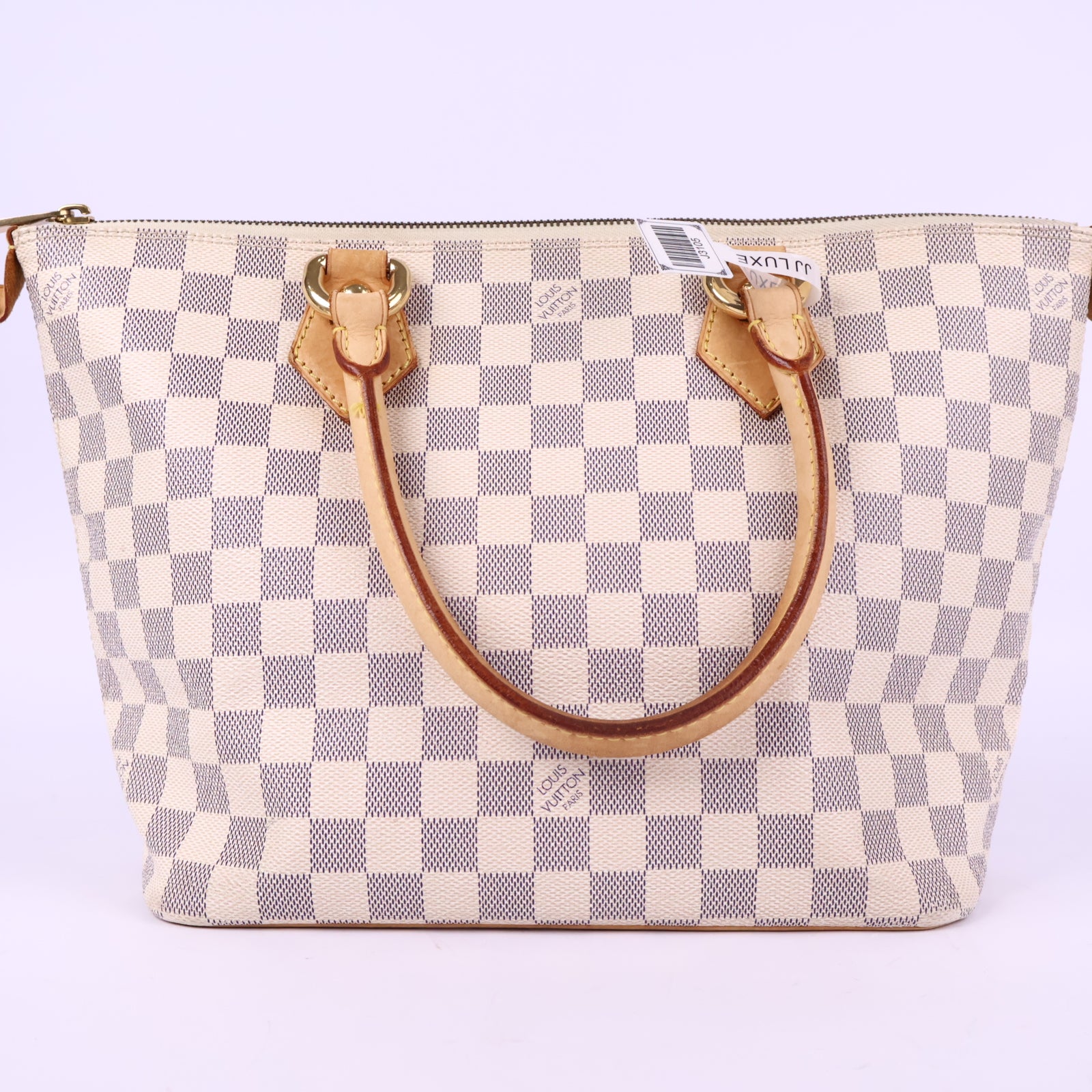 Louis Vuitton Damier Azur Saleya PM Top Handle Bag J3105 | Pre-Owned Like New Brown Damier Azur Canvas