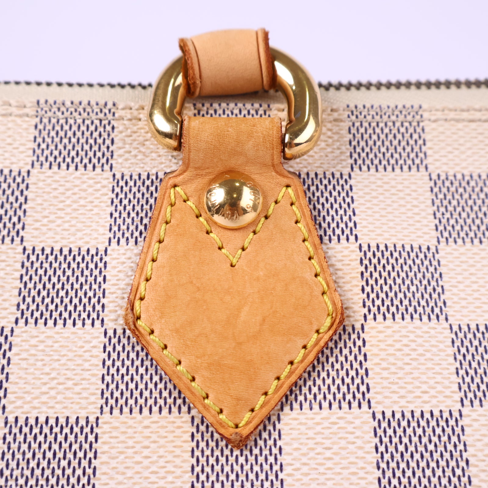 Louis Vuitton Damier Azur Saleya PM Top Handle Bag J3105 | Pre-Owned Like New Brown Damier Azur Canvas