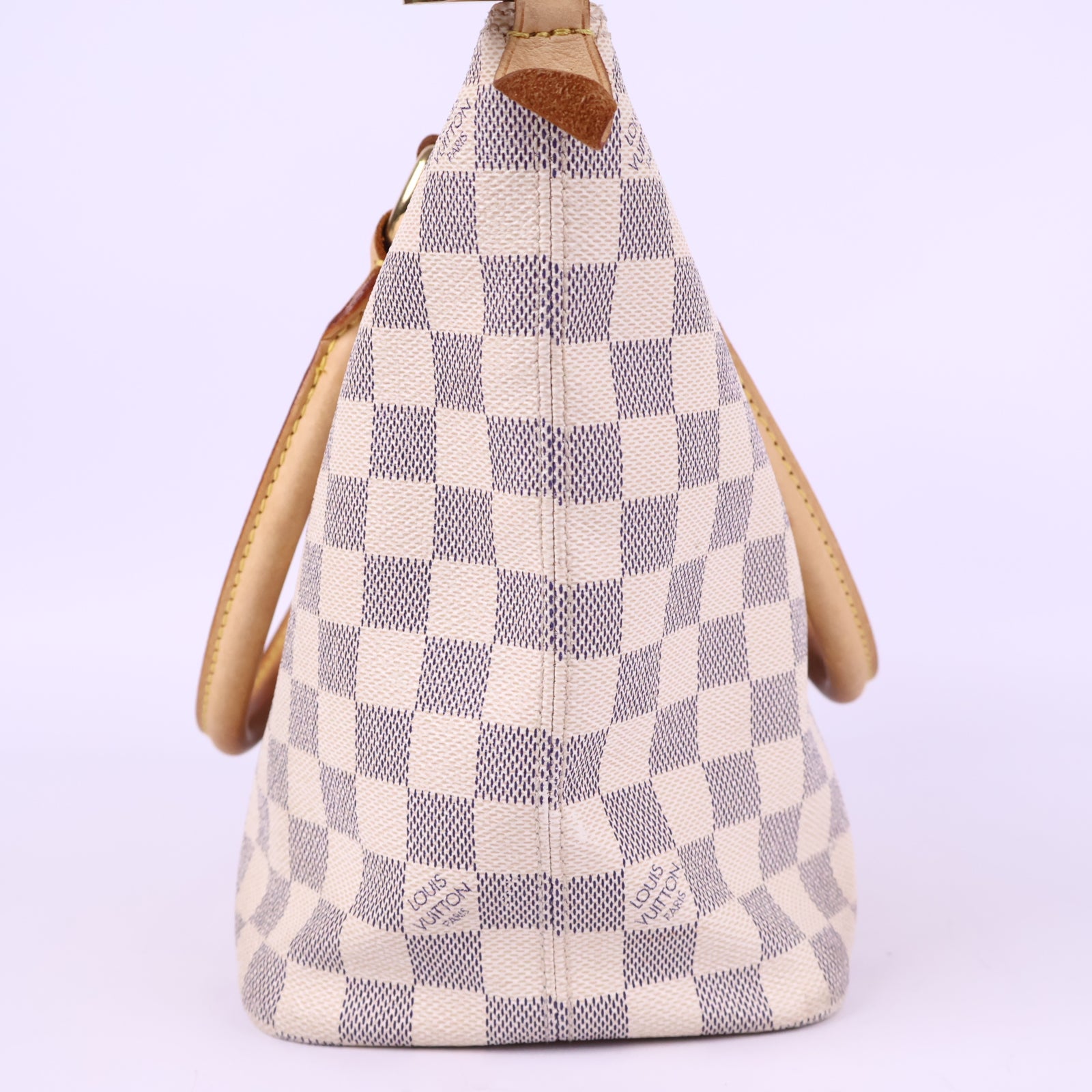 Louis Vuitton Damier Azur Saleya PM Top Handle Bag J3105 | Pre-Owned Like New Brown Damier Azur Canvas