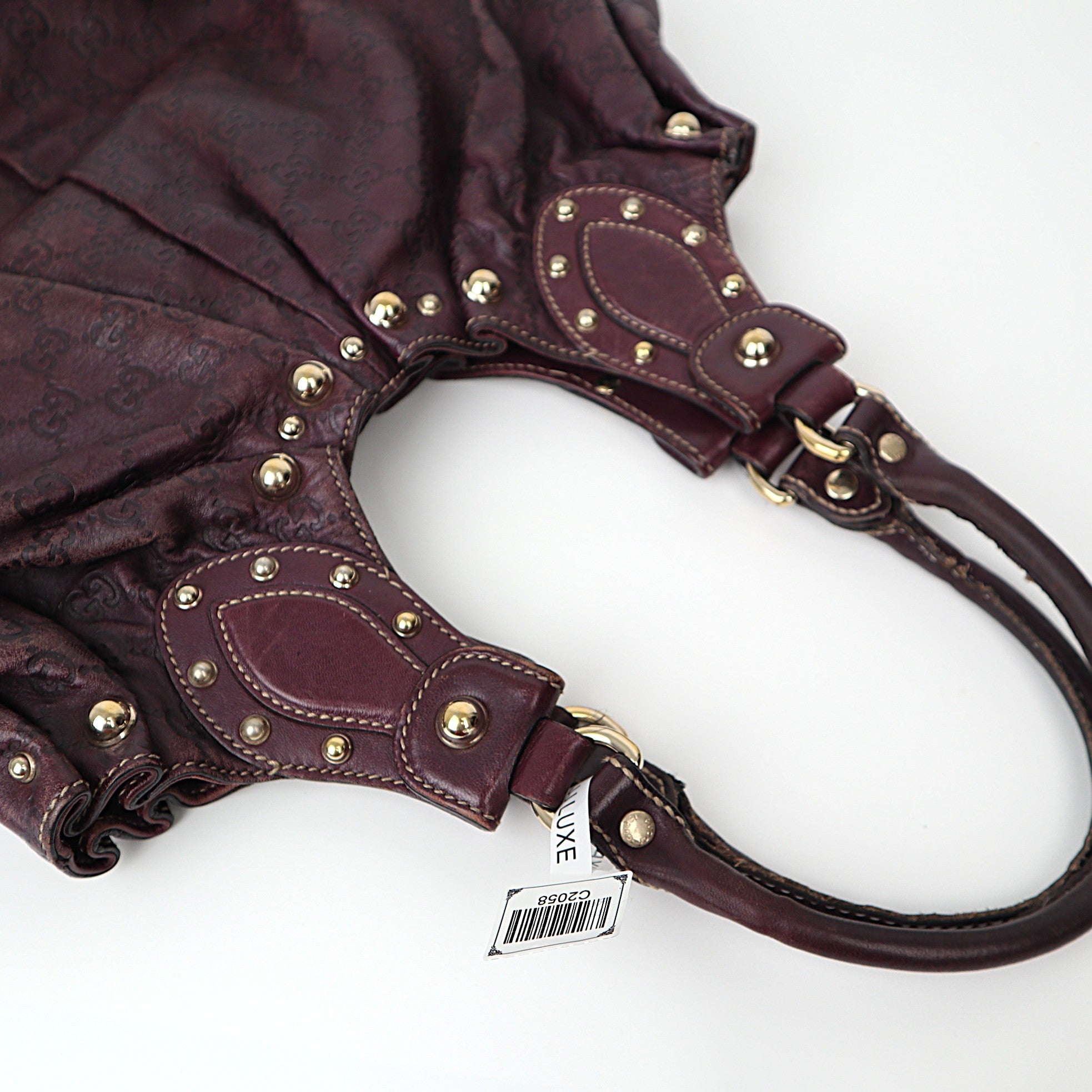 C2058 Gucci Violet GG Guccissima Studded Pelham Bag-Pre Owned