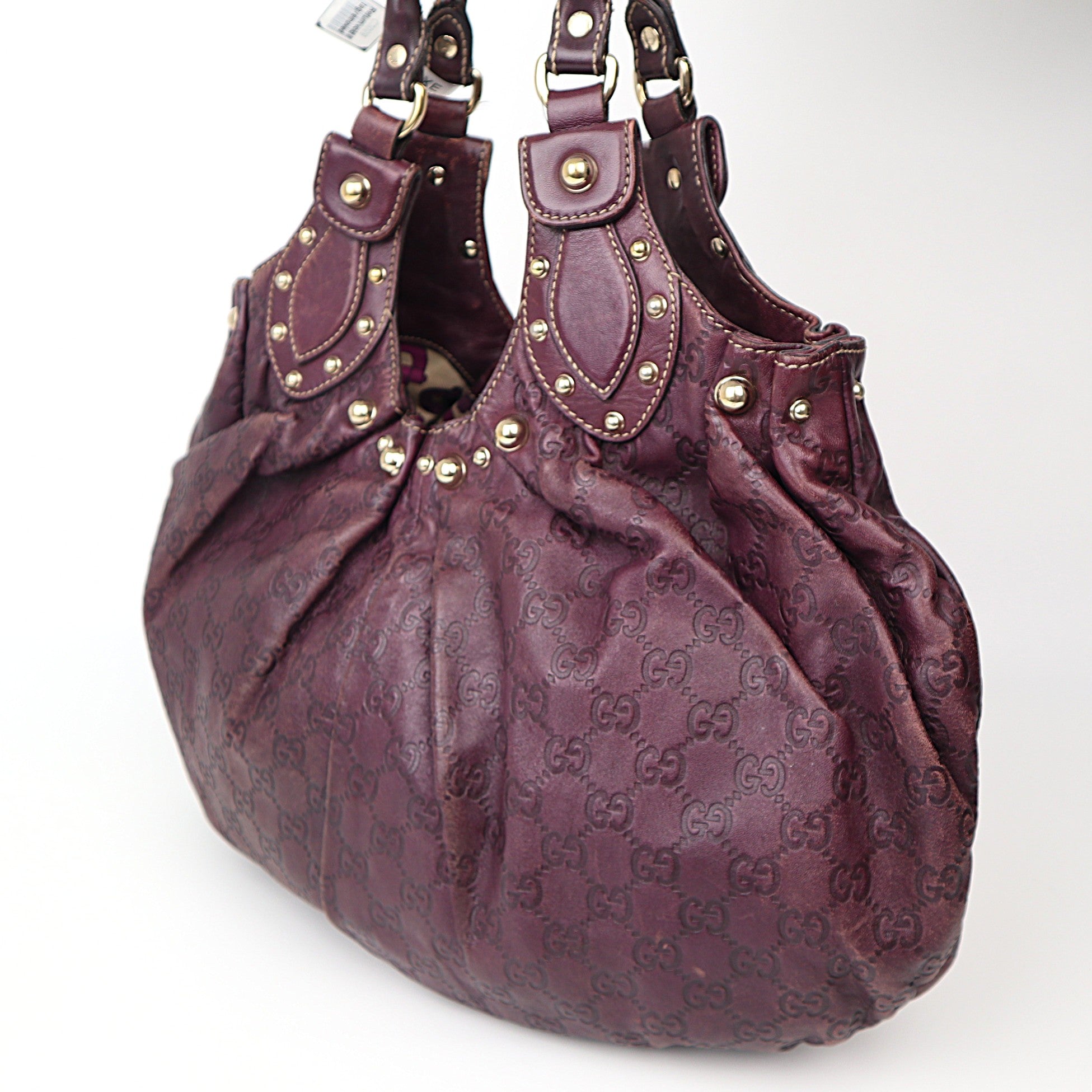 C2058 Gucci Violet GG Guccissima Studded Pelham Bag-Pre Owned