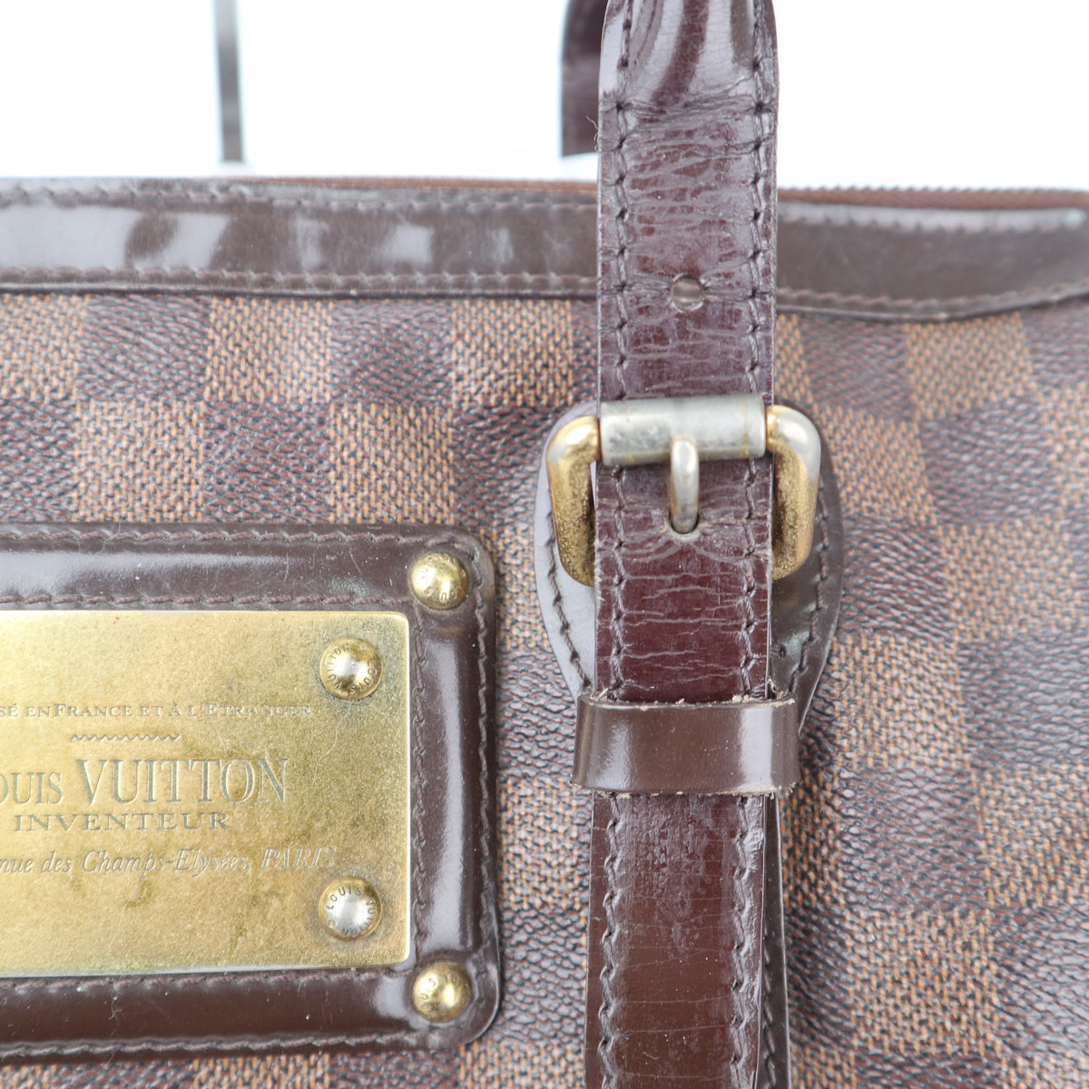 C2372 Louis Vuitton Shoulder Bag Damier Ebene Berkeley | Pre-Owned Very Good Brown Canvas Damier Ebene