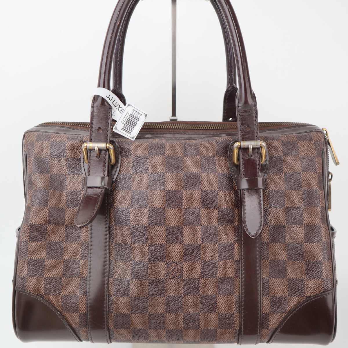C2372 Louis Vuitton Shoulder Bag Damier Ebene Berkeley | Pre-Owned Very Good Brown Canvas Damier Ebene