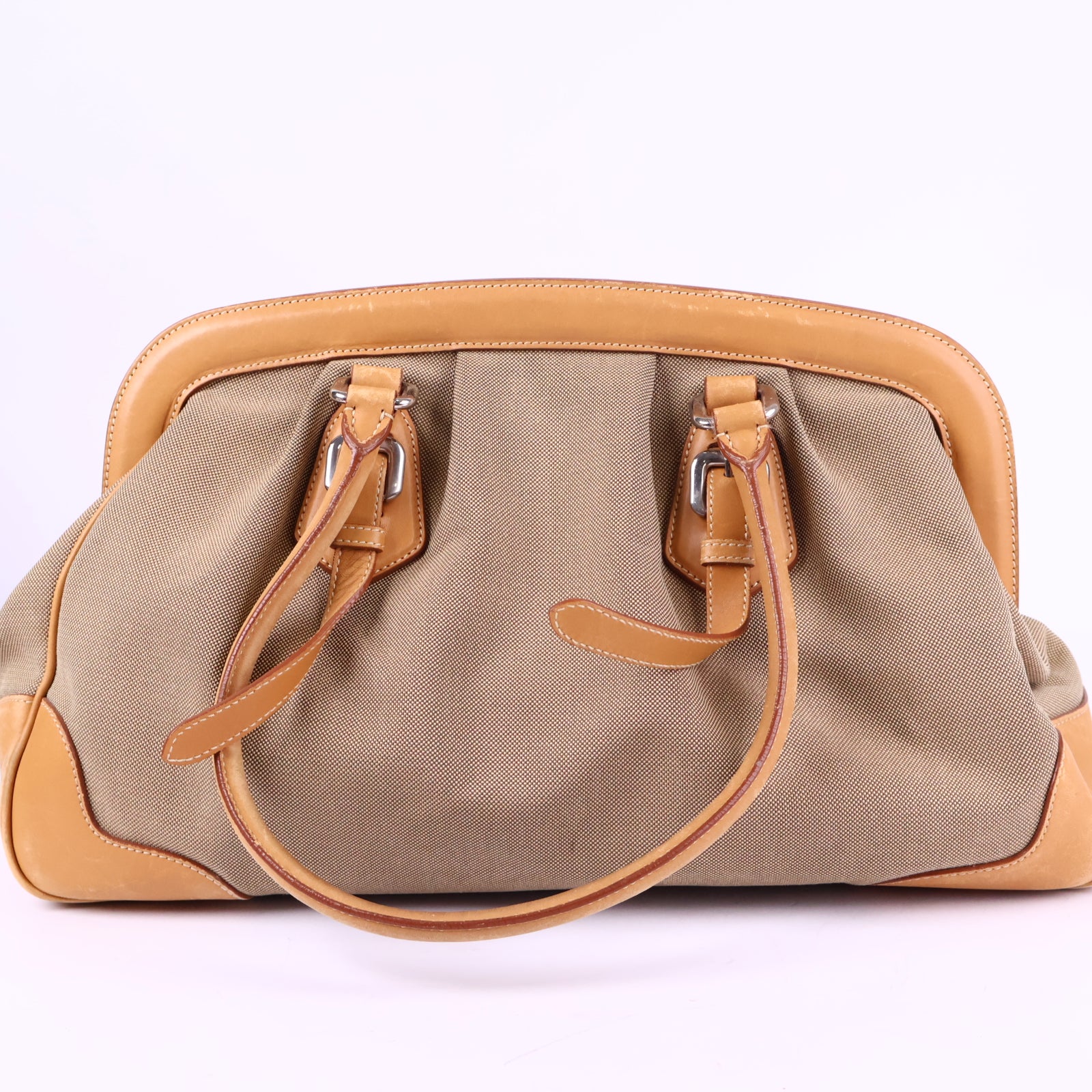 Prada En toile sac a main camel Top Handle Bag J3093 | Pre-Owned Excellent