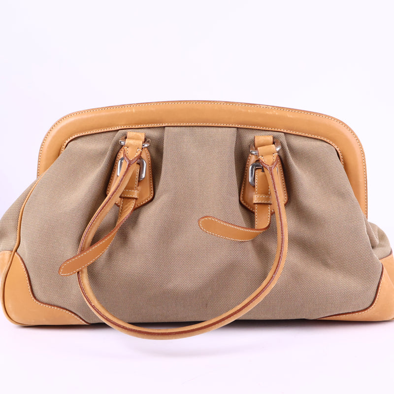 Prada En toile sac a main camel Top Handle Bag J3093# | Pre-Owned Excellent