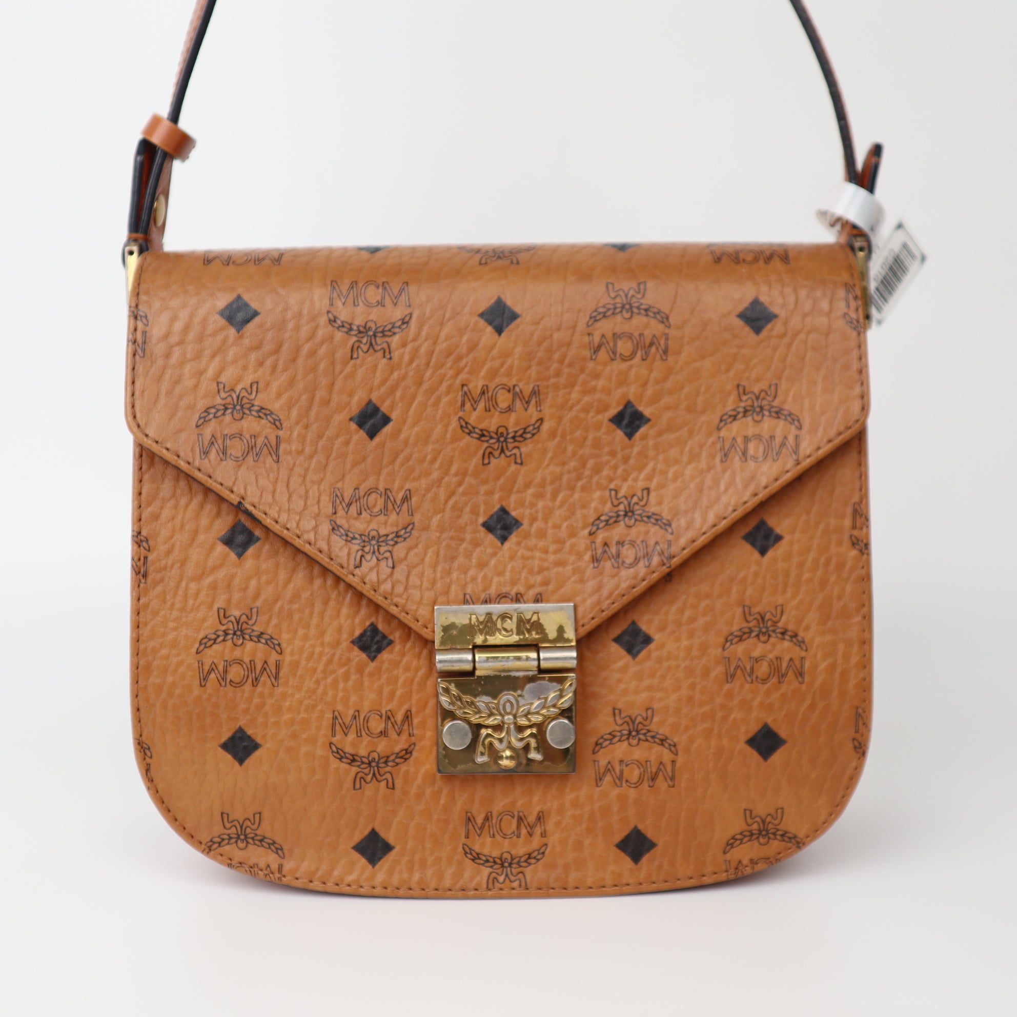 C2016 MCM Visetos Patricia Crossbody Bag Cognac- Pre Owned