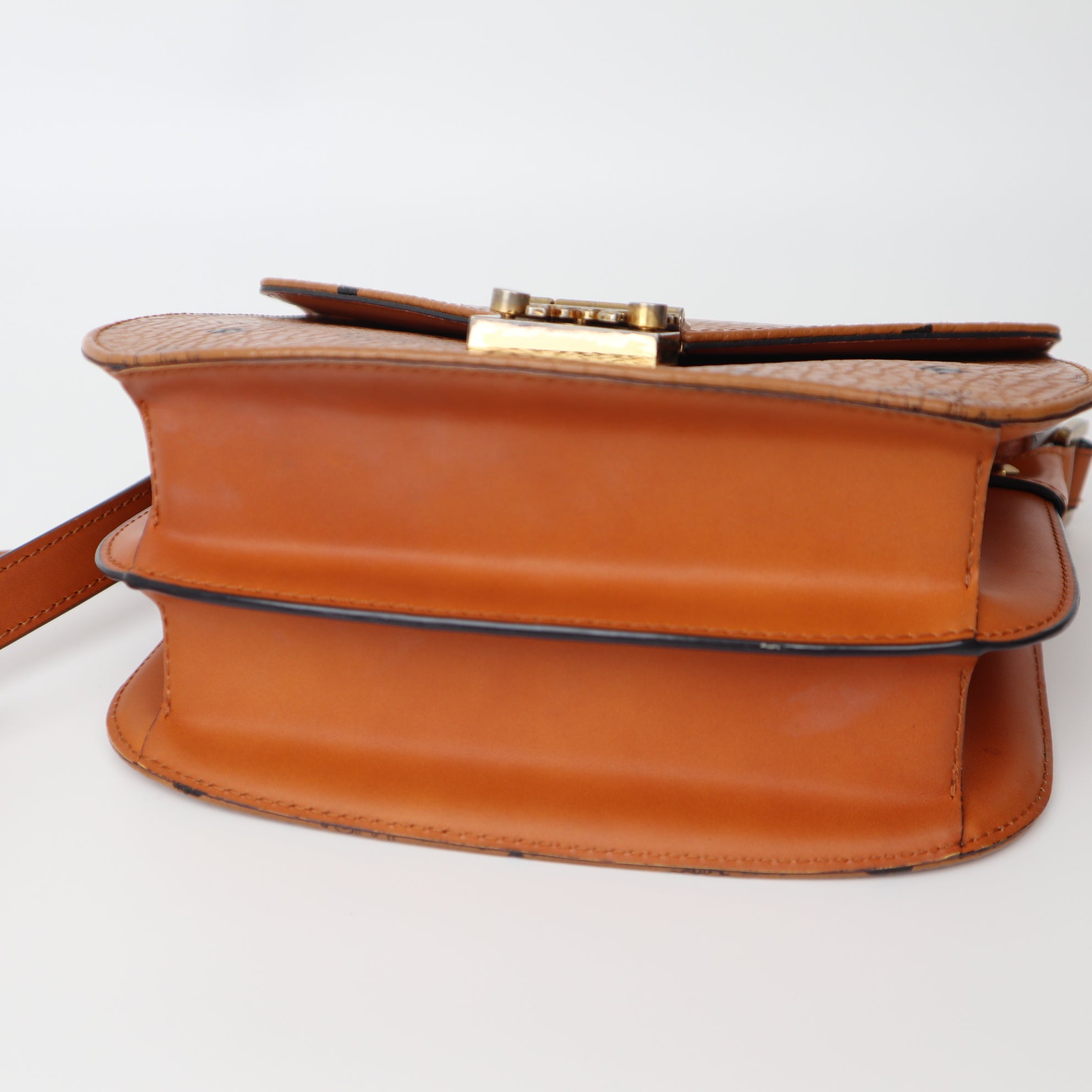 C2016 MCM Visetos Patricia Crossbody Bag Cognac- Pre Owned