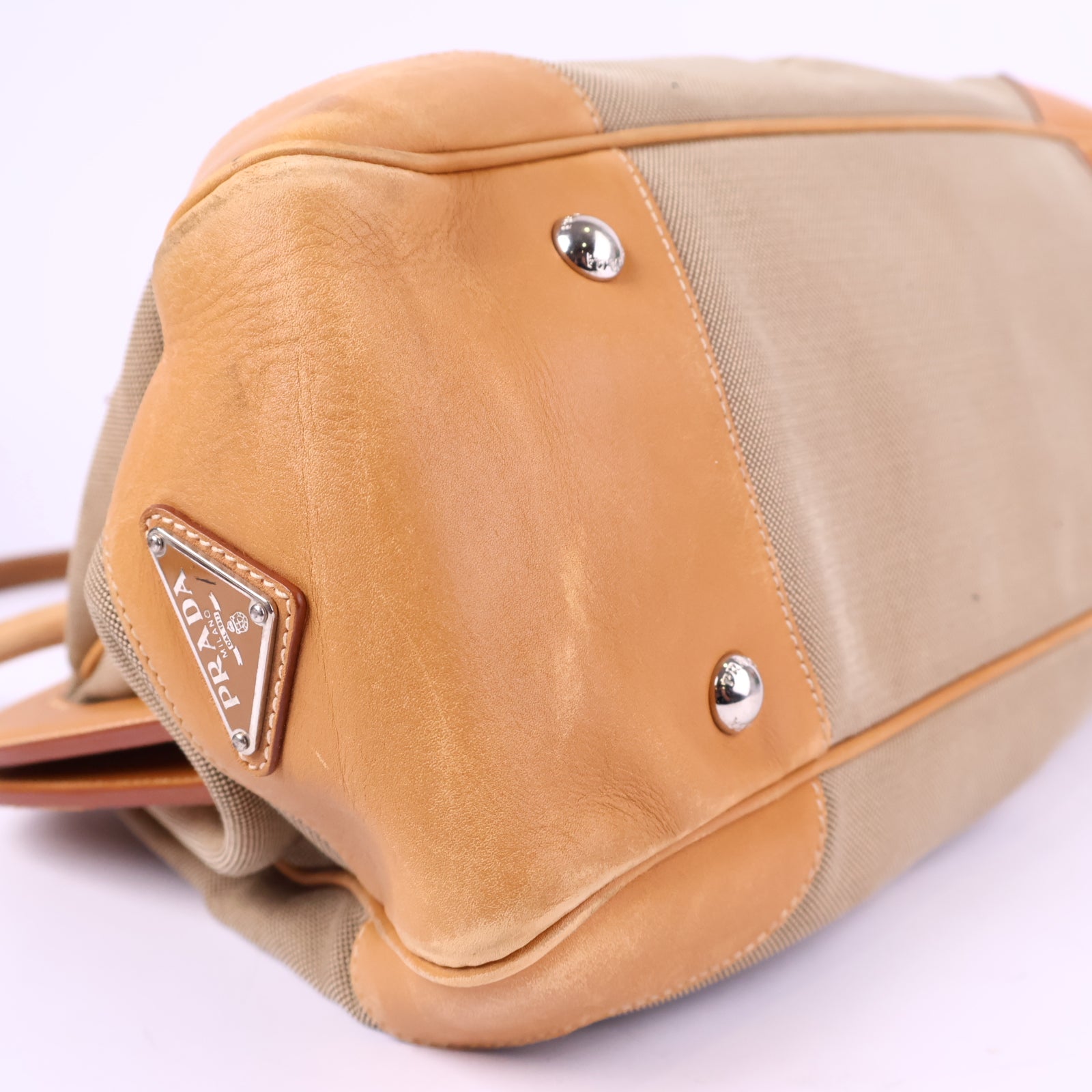 Prada En toile sac a main camel Top Handle Bag J3093 | Pre-Owned Excellent