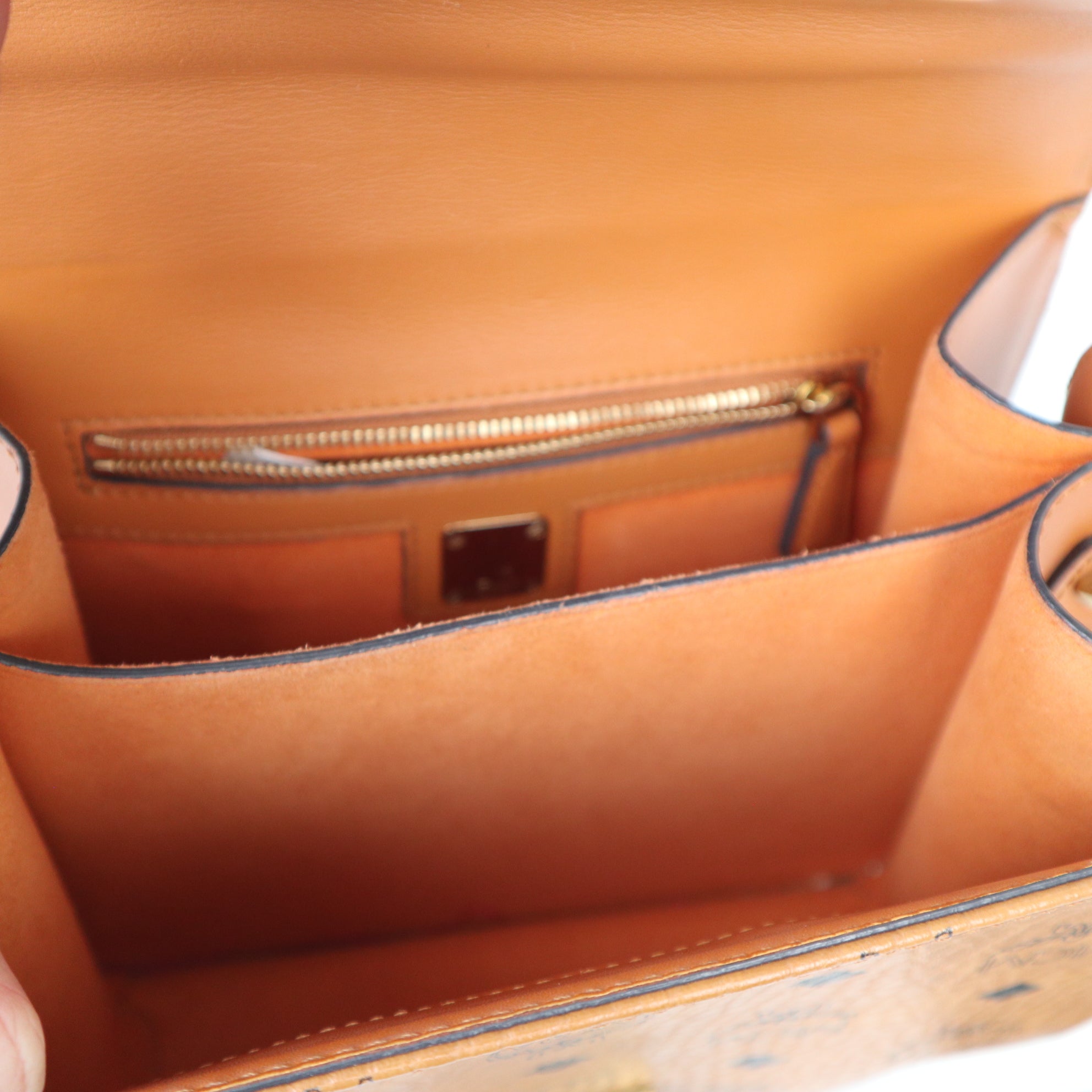 C2016 MCM Visetos Patricia Crossbody Bag Cognac- Pre Owned