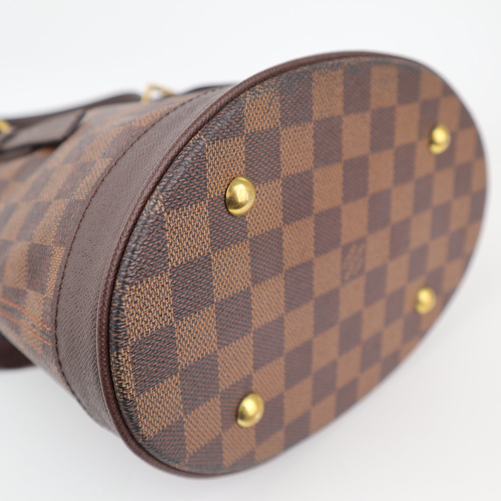 C2377R Louis Vuitton Bucket Bag Damier Ebene Marais Bucket | Pre-Owned Very Good Brown Canvas Damier Ebene