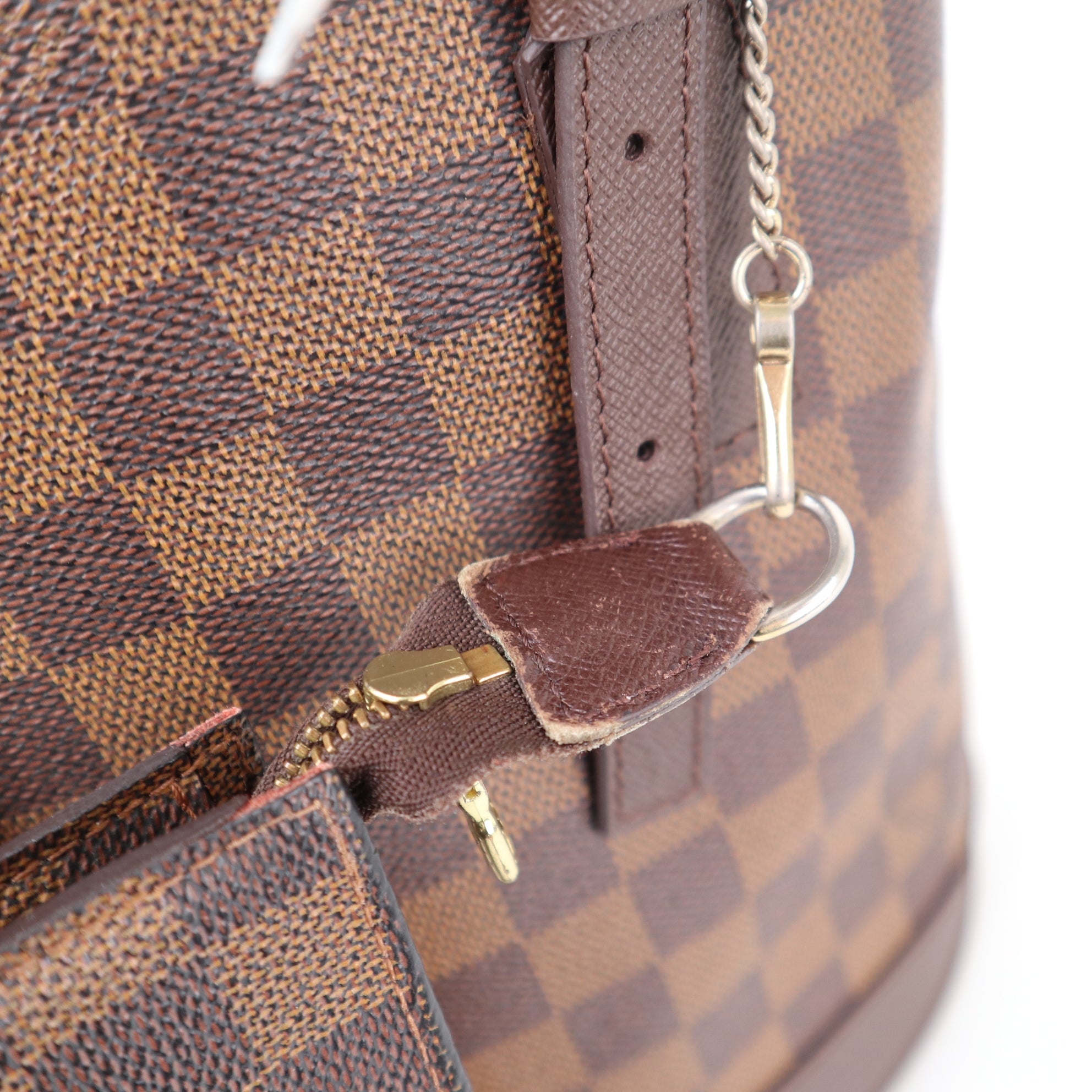 C2377R Louis Vuitton Bucket Bag Damier Ebene Marais Bucket | Pre-Owned Very Good Brown Canvas Damier Ebene