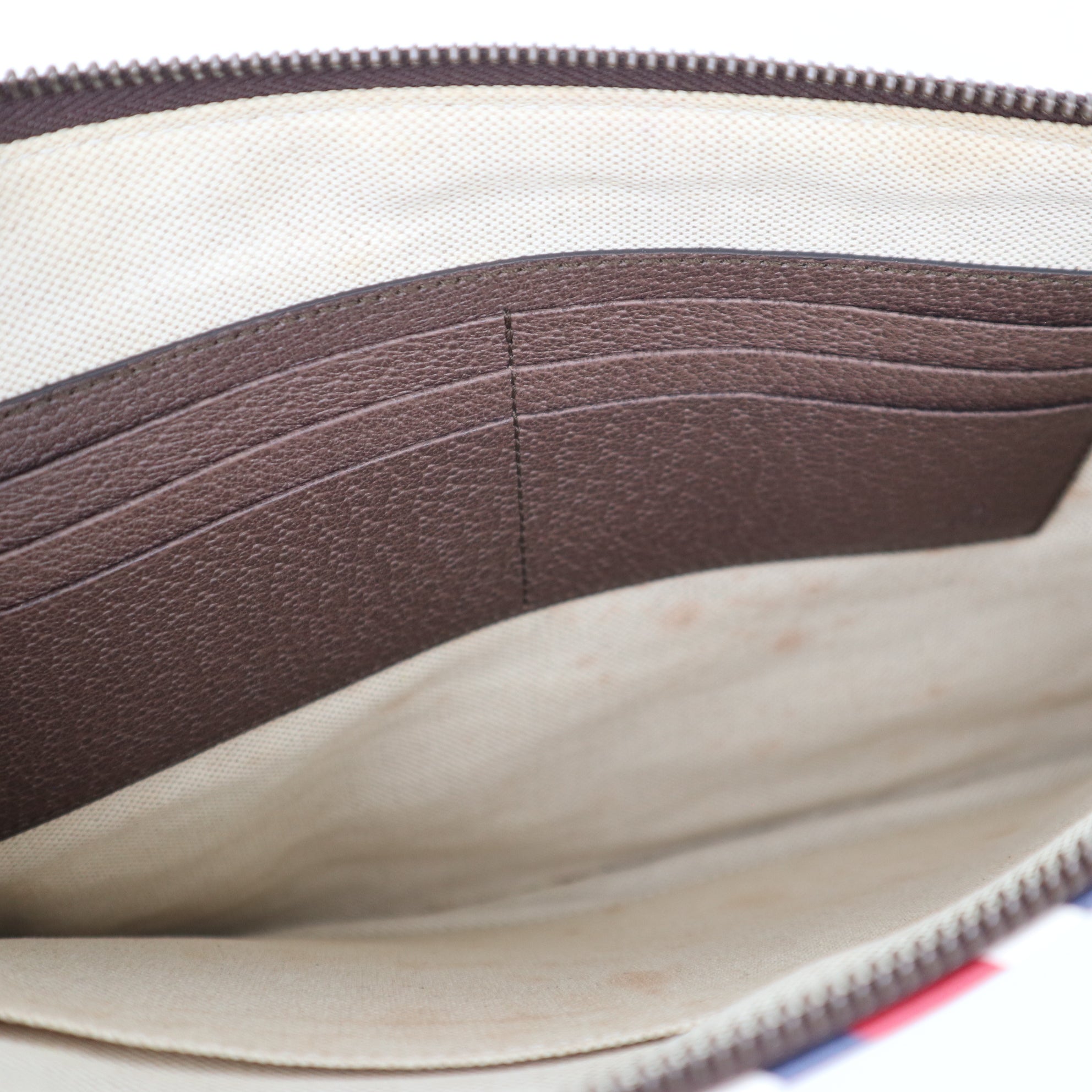 C2005 Gucci GG Supreme Monogram Courrier Embroidered UFO Pouch Beige New Acero-Pre Owned